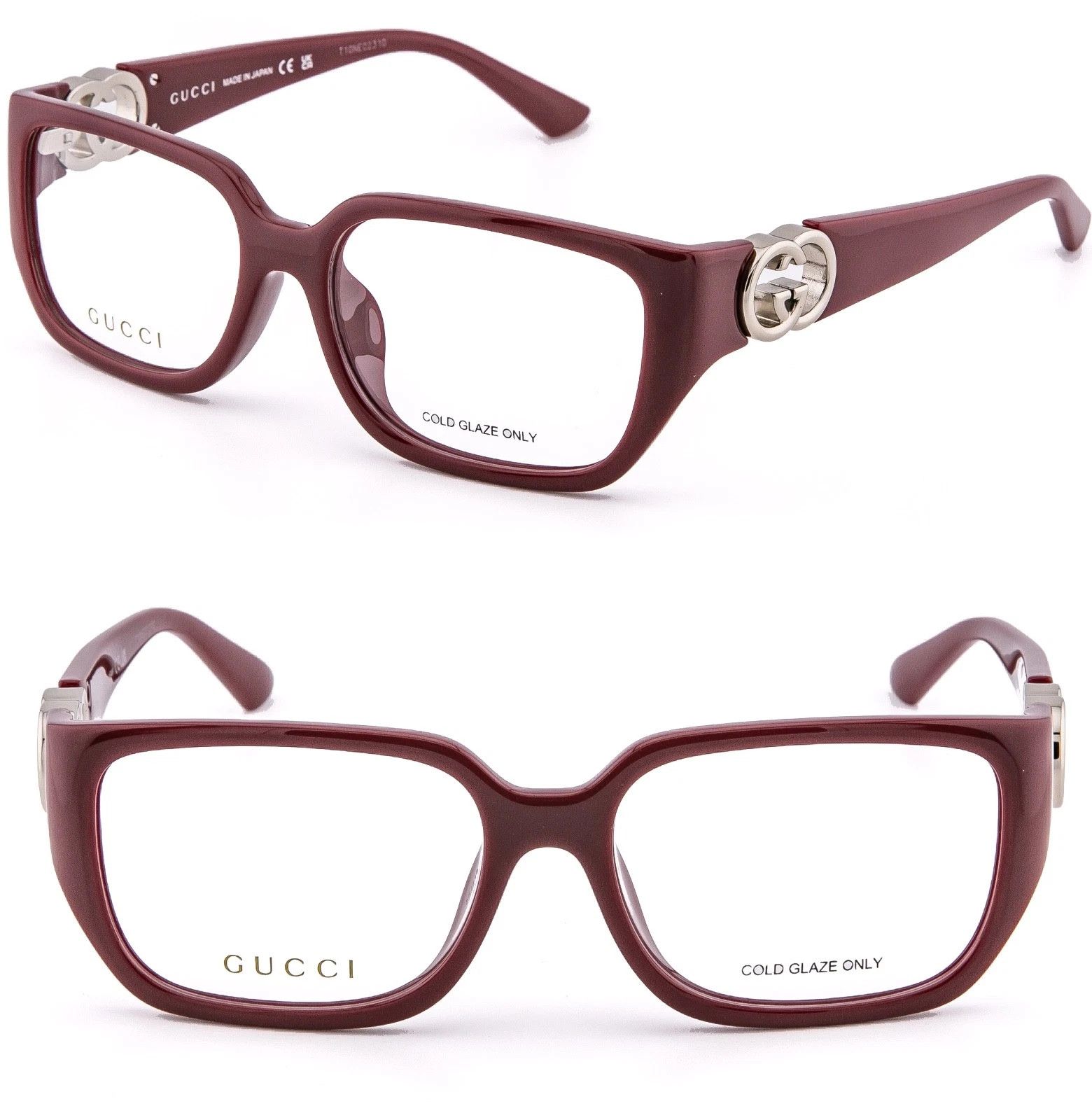 Gucci GUCCI GG1694O 1694 Burgundy Geometric Unisex Eyeglasses 003 Size ONE SIZE - 1 Thumbnail