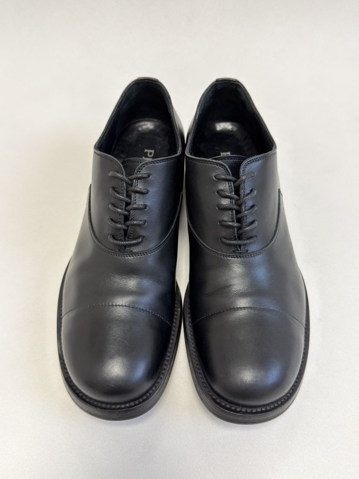 Prada Mid 2000s Black Leather Derby Shoes Size US 8 / EU 41 - 10 Thumbnail