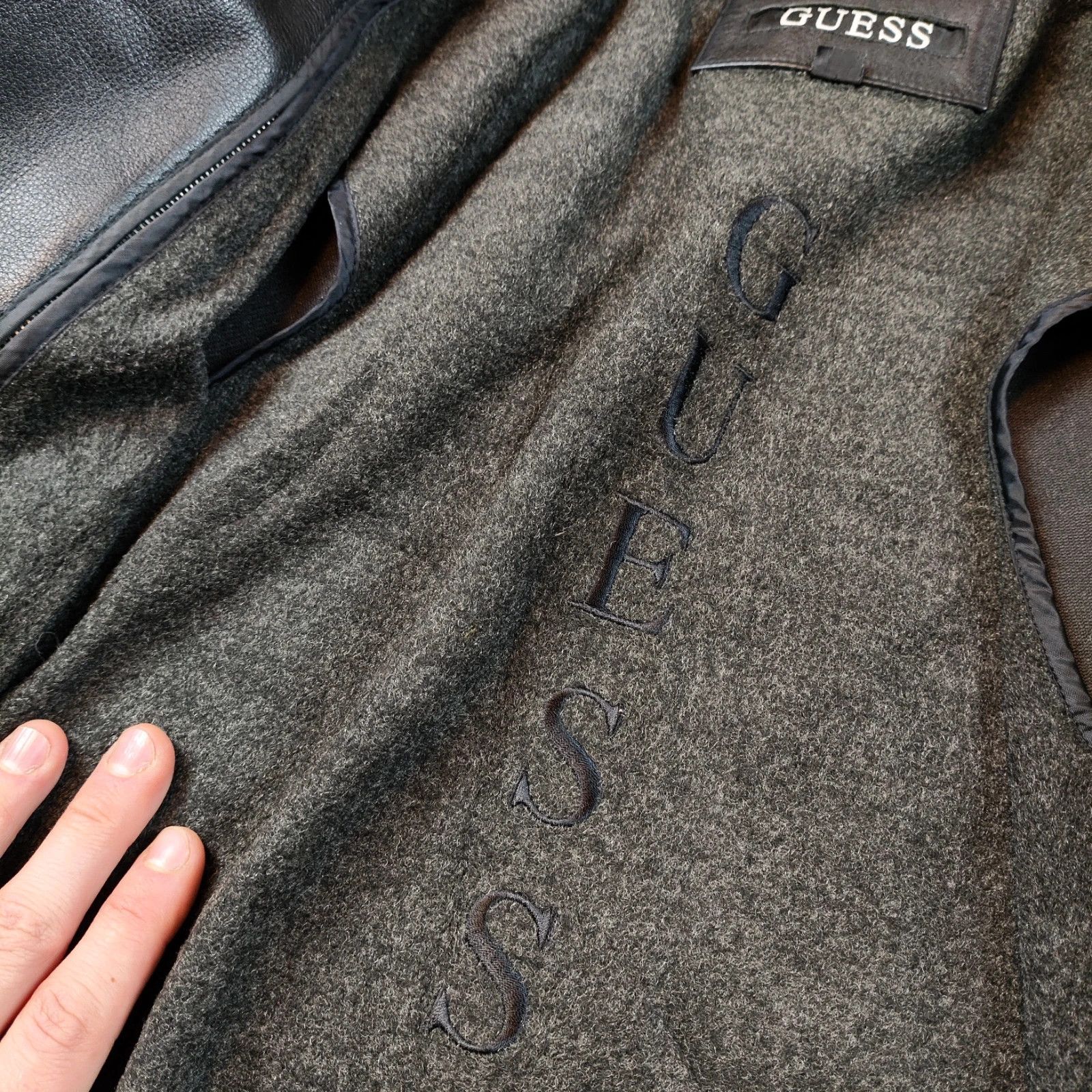 Guess Vintage Guess XL leather jacket button 90s rare archive Size US XL / EU 56 / 4 - 4 Thumbnail