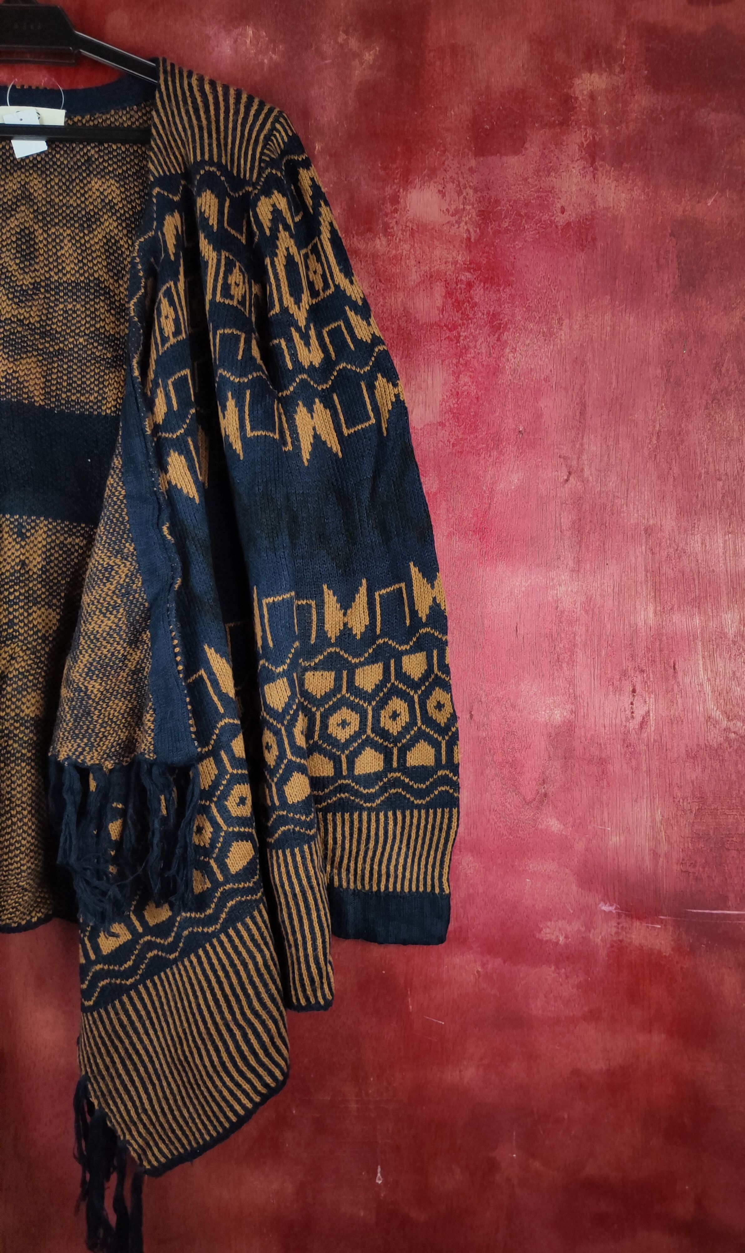 Japanese Brand Ozoc Blue Orange Knitwear Cardigan vintage japan #S2353 Size XS / US 0-2 / IT 36-38 - 6 Thumbnail