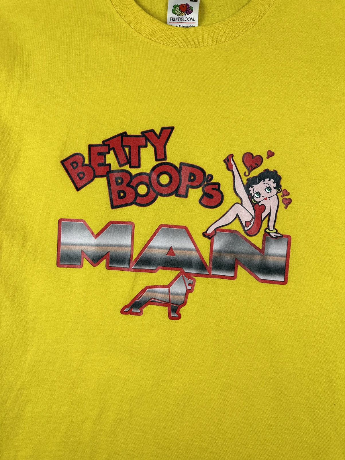 Fruit Of The Loom Betty Boop’s x Man Movie Printed Yellow Mens T-Shirt Size US L / EU 52-54 / 3 - 3 Thumbnail