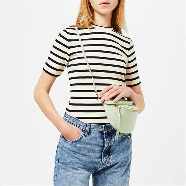Jil Sander o1g2r1mq1024 Cotton Striped Logo T-Shirt Butter & Black Size XS / US 0-2 / IT 36-38 - 5 Thumbnail
