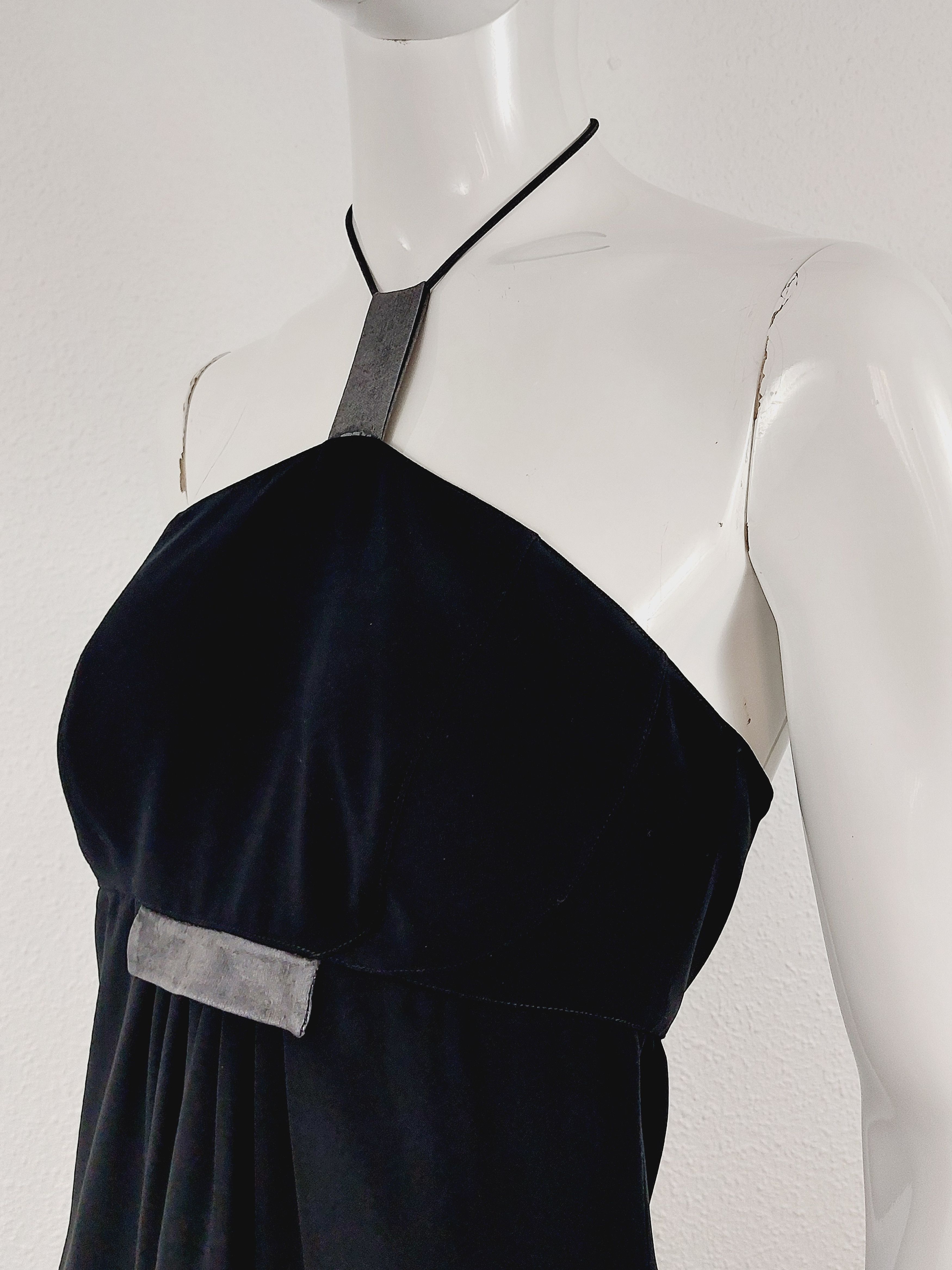 Thierry Mugler Thierry Mugler Black Split Neck Tie Open Maxi Dress Gown Size S / US 4 / IT 40 - 5 Thumbnail