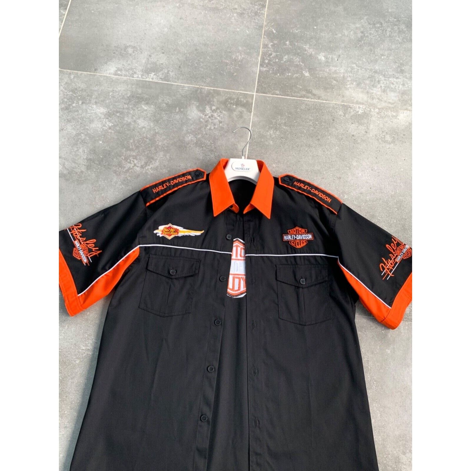 Harley Davidson Men's HARLEY DAVIDSON Biker Moto Embroidered Logo Shirt XL Size US XL / EU 56 / 4 - 2 Thumbnail