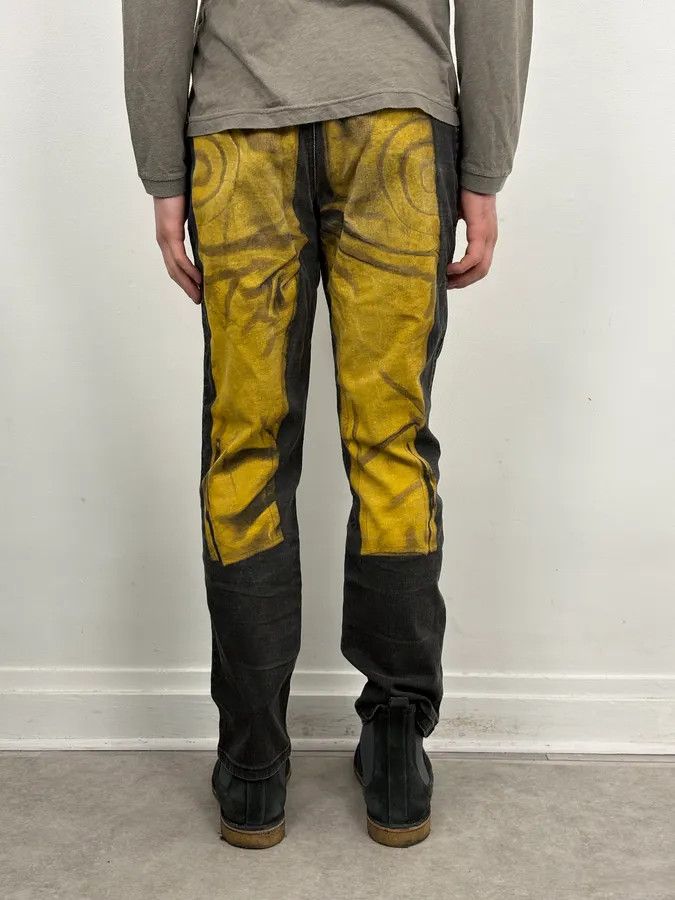 Jean Paul Gaultier 2000s Jean Paul Gaultier Black Yellow Trompe LOeil Jeans Size US 30 / EU 46 - 2 Thumbnail