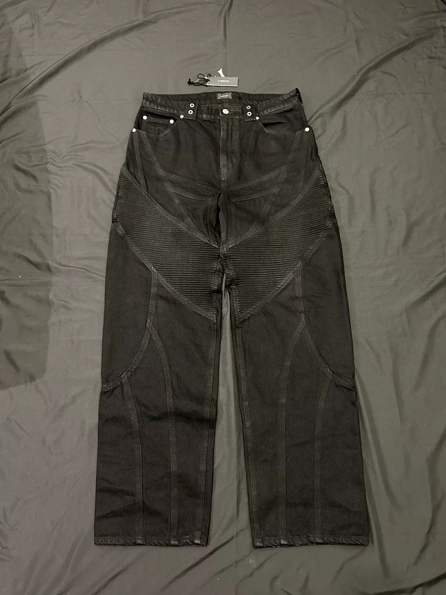 Libero Libere Black Motorcycle Jeans Size US 34 / EU 50 - 1 Thumbnail