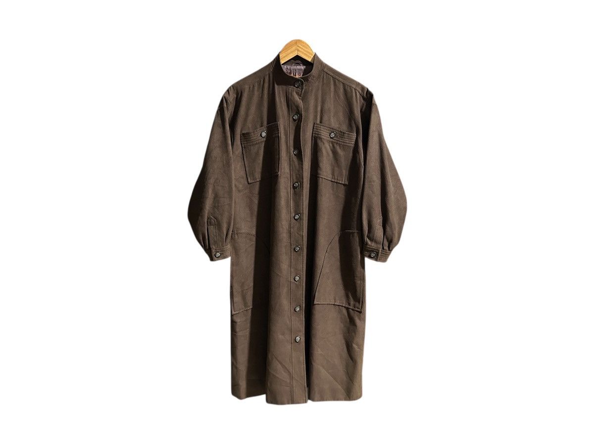 Yves Saint Laurent 🔥Vintage Yves Saint Laurent Toray Coat Long Jacket Collarles Size US L / EU 52-54 / 3 - 1 Thumbnail