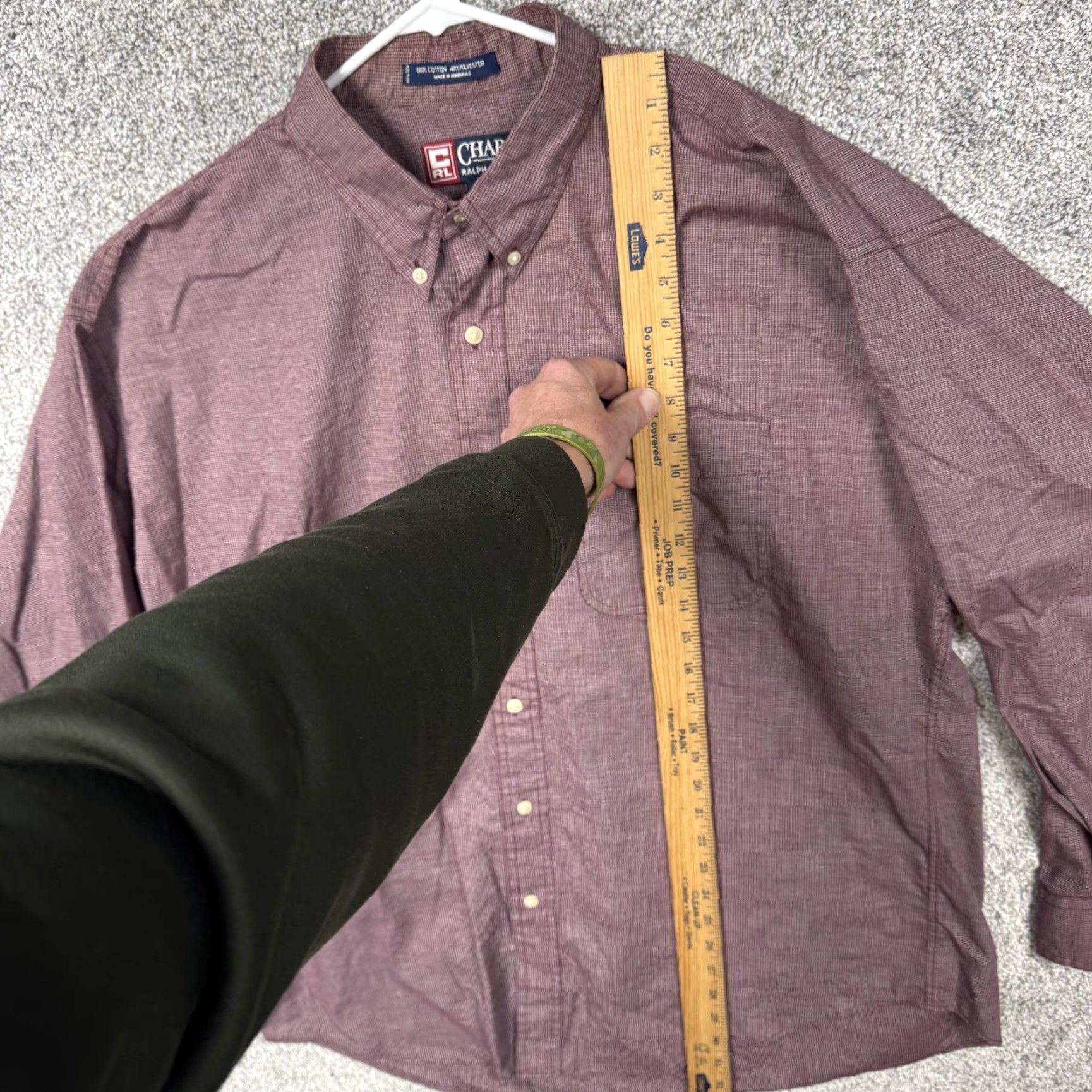 Chaps Chaps Ralph Lauren Shirt Mens XL Maroon Check Button-Down Long Sleeve Casual Size US XL / EU 56 / 4 - 2 Thumbnail