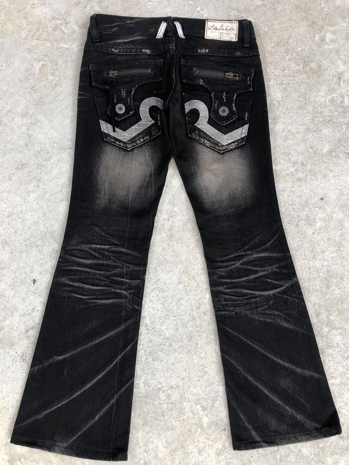 If Six Was Nine Rare Lolita Flared Jeans Distressed Jeans Size US 31 - 2 Thumbnail