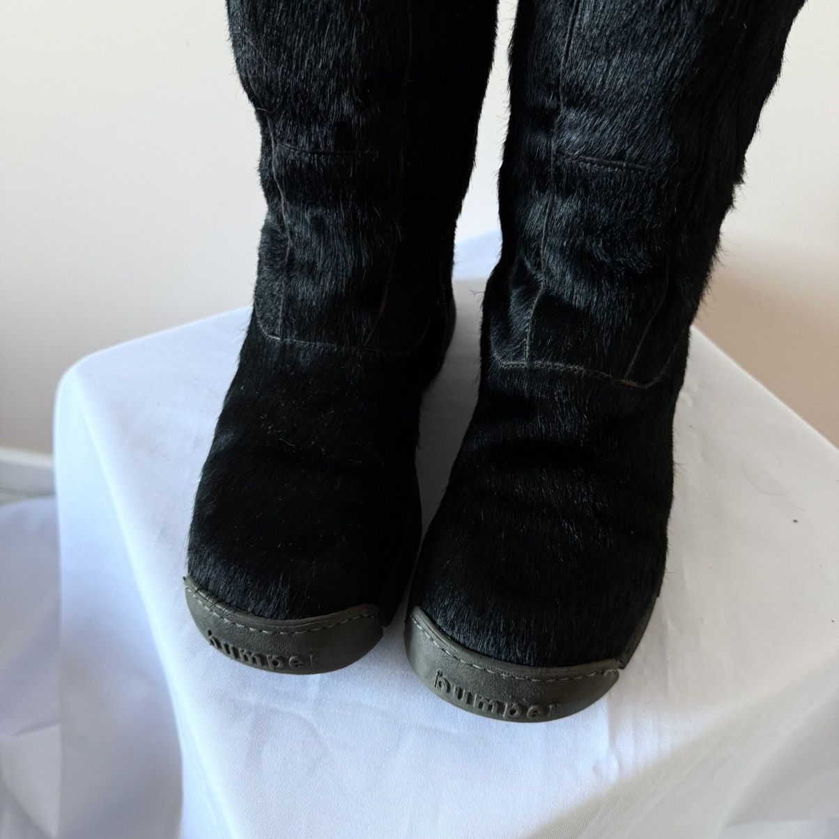 If Six Was Nine Vintage Y2K Bumper Pony Fur Black Lace Up Boots Size US 8 / IT 38 - 4 Thumbnail