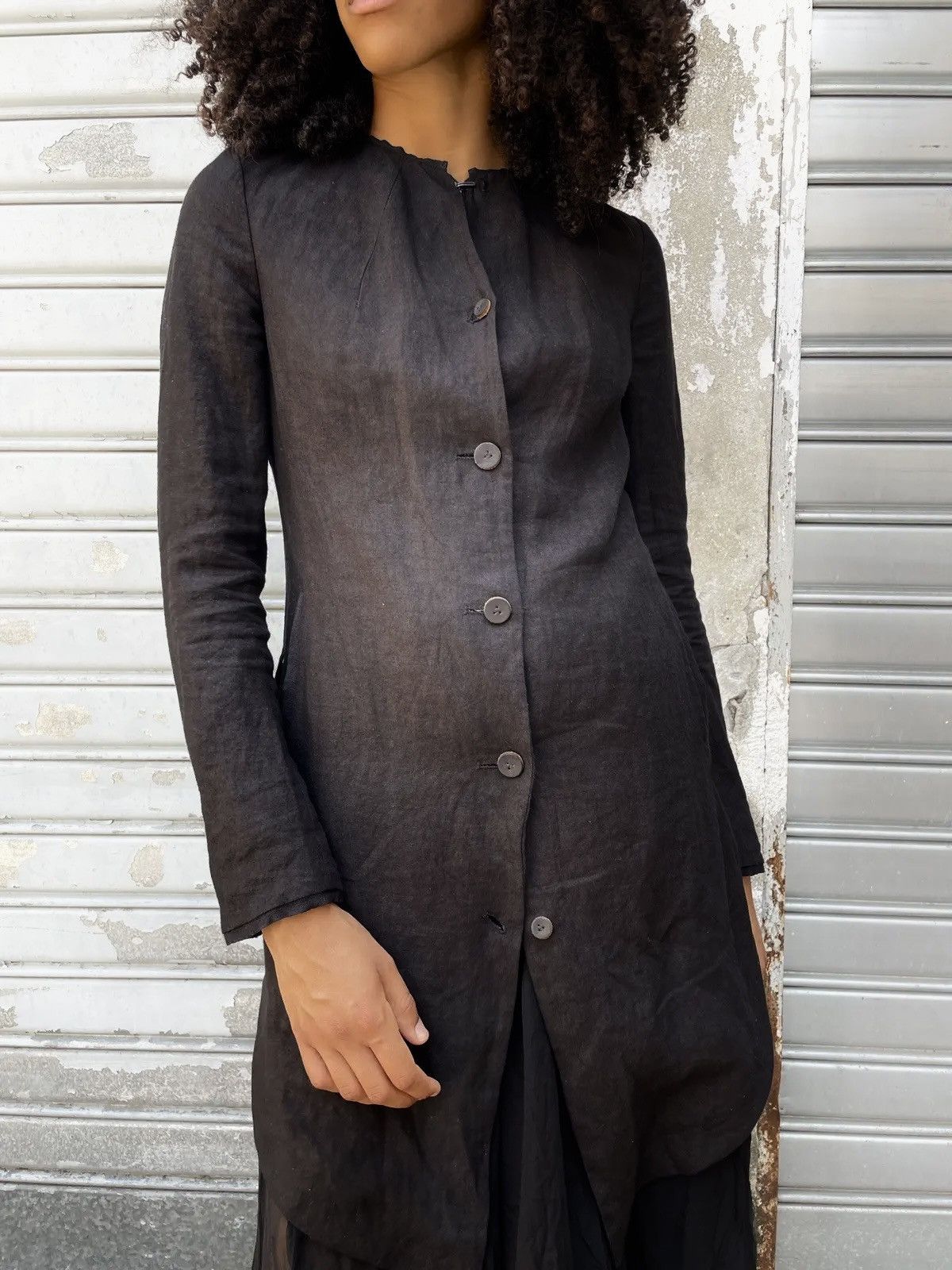 Layer-0 Layer-0 Retro Overlock Stitch Avant-Garde Linen Jacket/Coat Size S / US 4 / IT 40 - 7 Thumbnail