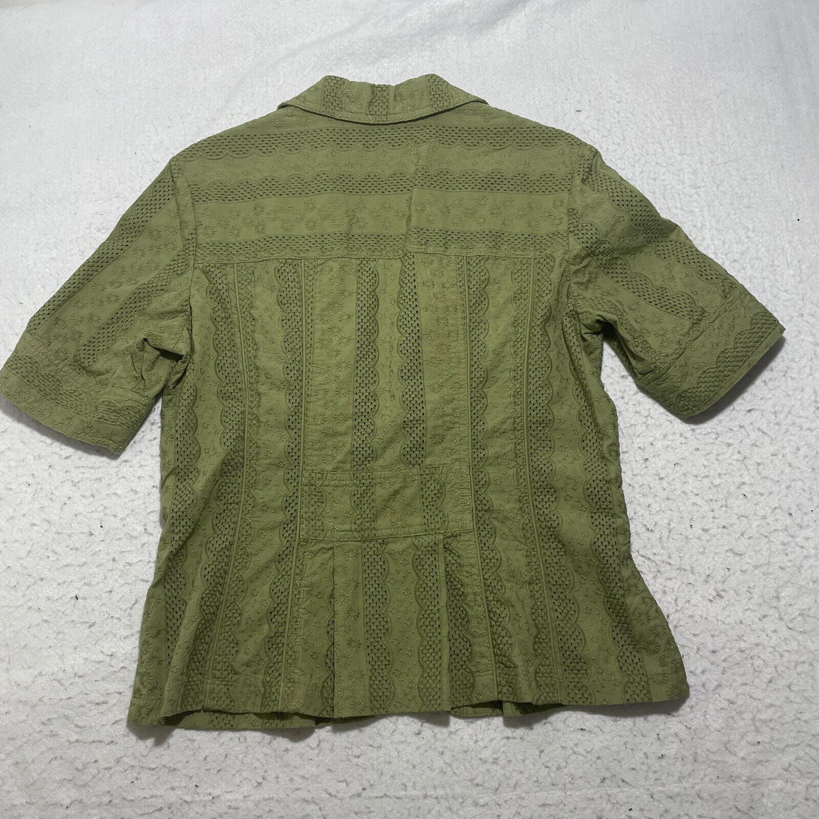Coldwater Creek Coldwater Creek 10 Collared Open Knit Hook & Eye Clasp Top Size L / US 10 / IT 46 - 11 Thumbnail