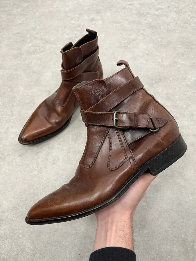Miu Miu 2000s Miu Miu Brown Leather Ankle Boots Size US 7.5 / EU 40-41 - 1 Thumbnail