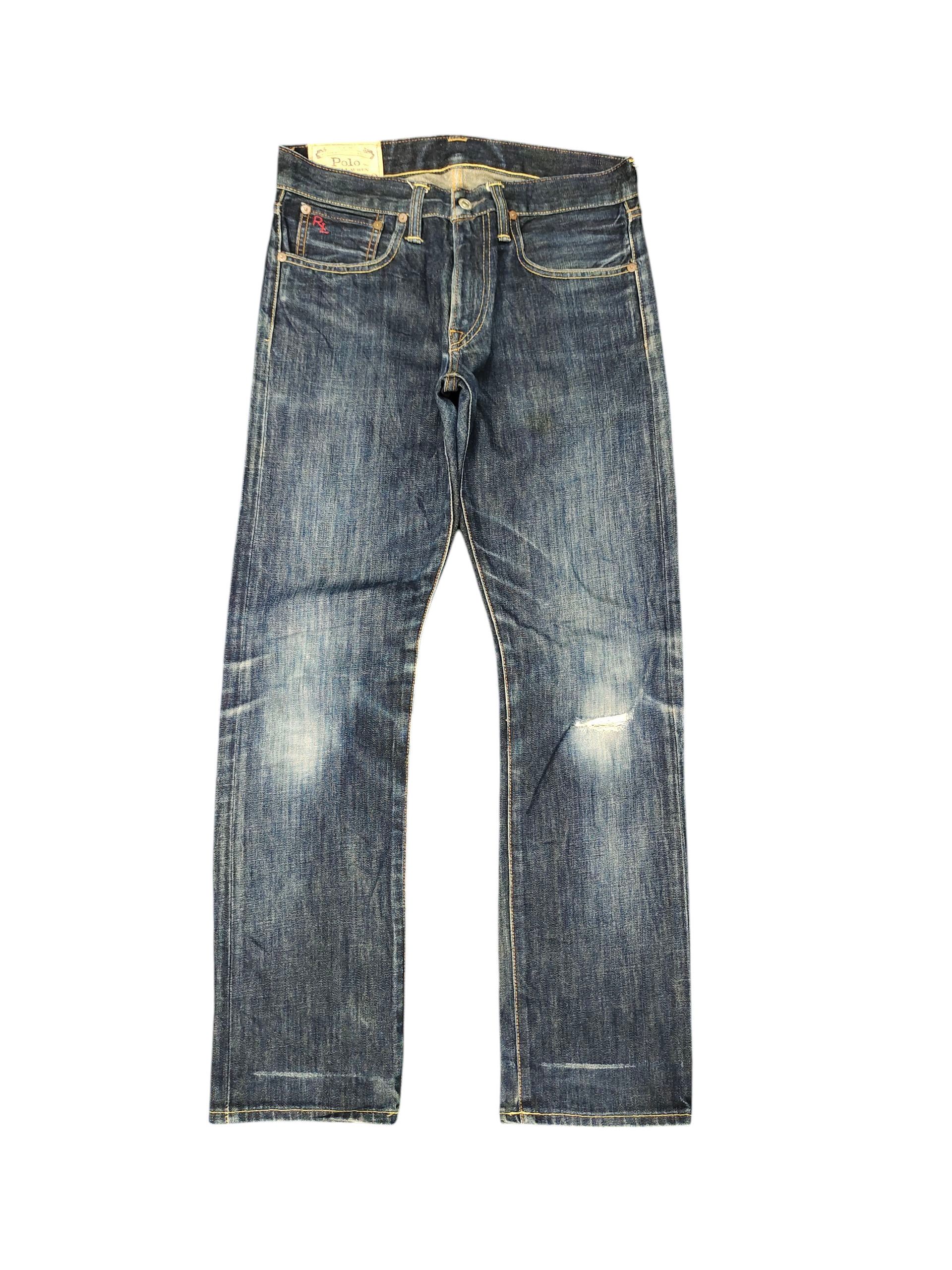 Polo Ralph Lauren Vintage Polo Ralph Lauren Varick Slim Straight Distress Jean Size US 31 - 1 Thumbnail