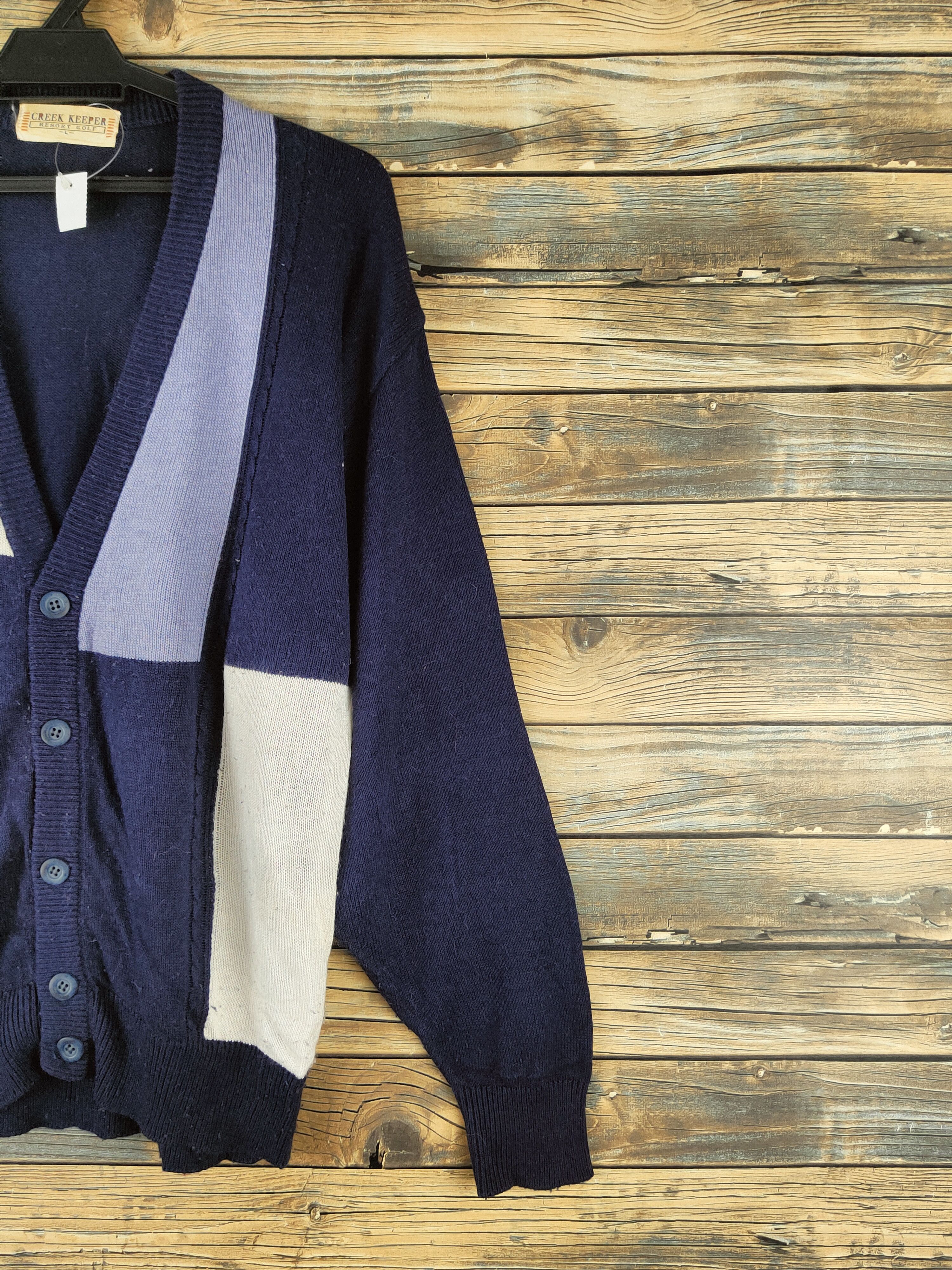 Japanese Brand DL Creek Keeper Navy Knitwear Cardigans #46-559 Size US L / EU 52-54 / 3 - 5 Thumbnail