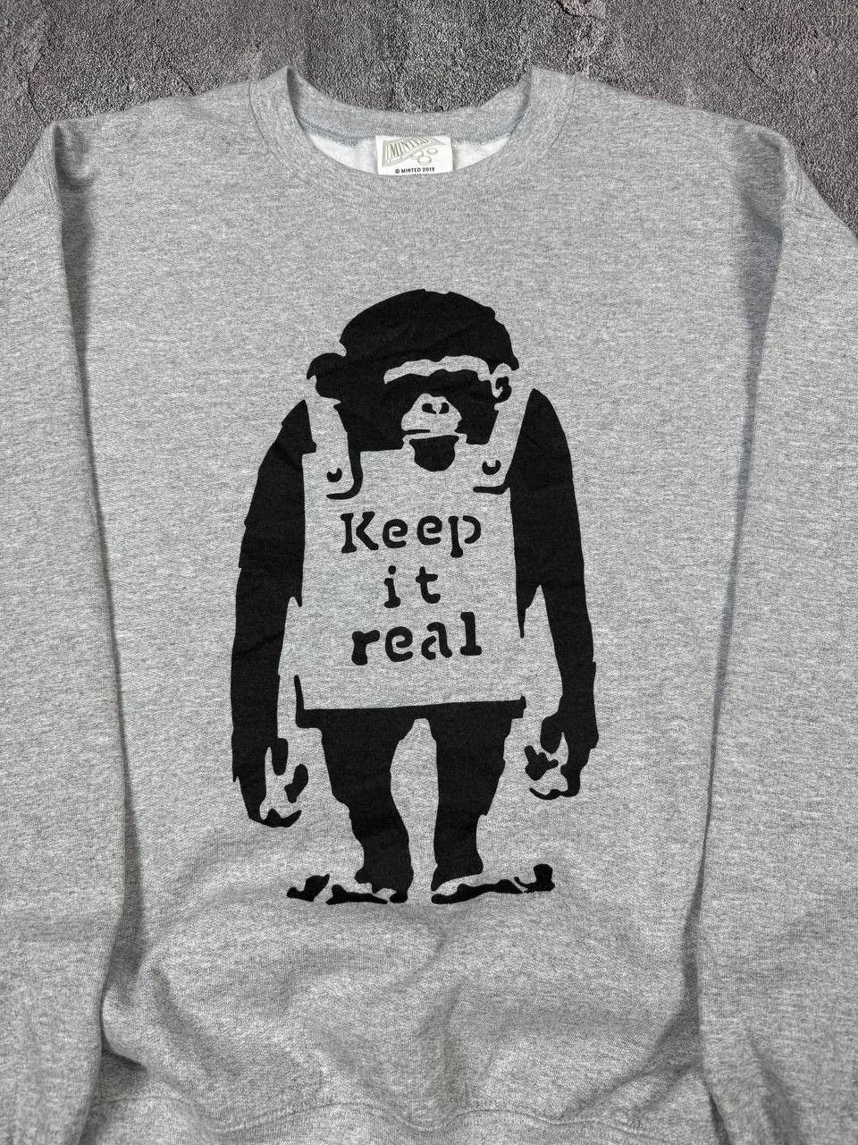 Vintage Y2K Keep It Real Banksy Art Grey Sweatshirt SWAG NYC Size US L / EU 52-54 / 3 - 3 Thumbnail