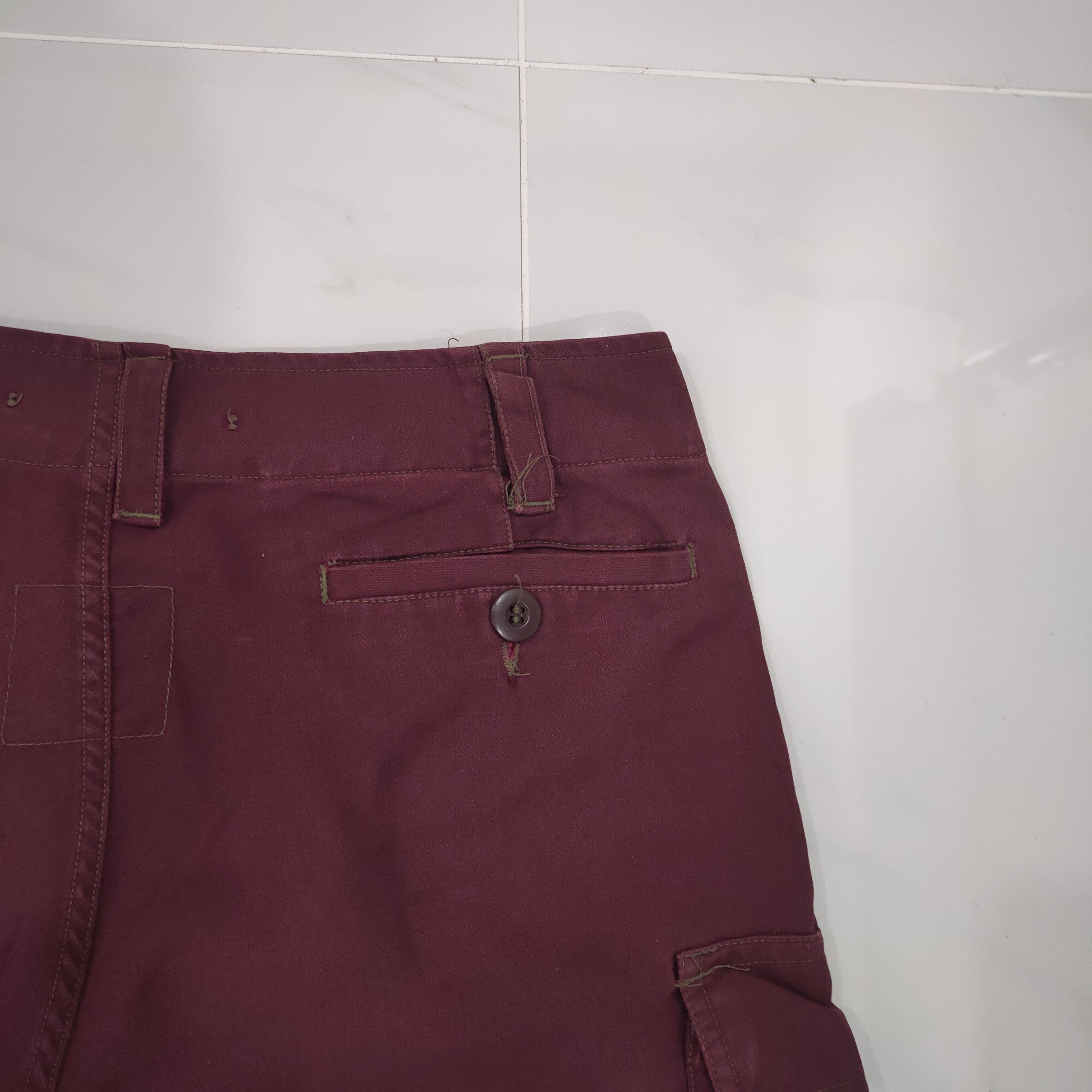 Japanese Brand VINTAGE BUTTON FLY MAROON BAGGY CARGO PANTS Size US 30 / EU 46 - 10 Thumbnail