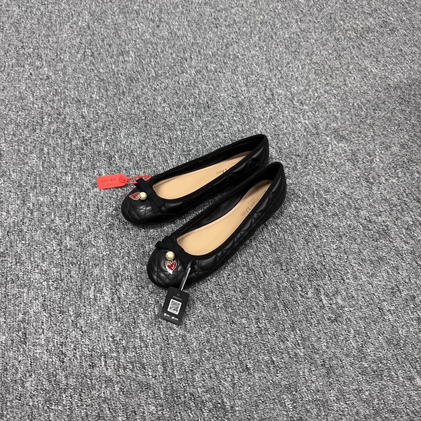 Dior Dior Lady Black Quilted Pearl CD Logo Flat Shoes 37 Size US 6.5 / IT 36.5 - 1 Thumbnail
