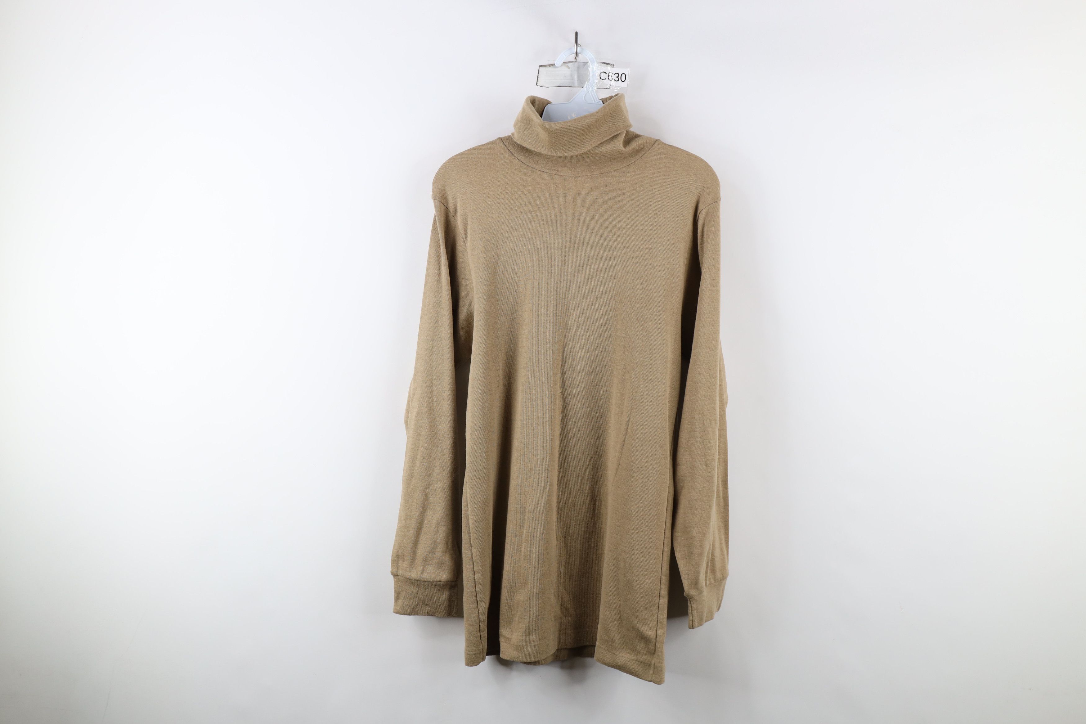 Vintage Vintage 70s Streetwear Thermal Knit Turtleneck T-Shirt USA Size US XL / EU 56 / 4 - 1 Thumbnail