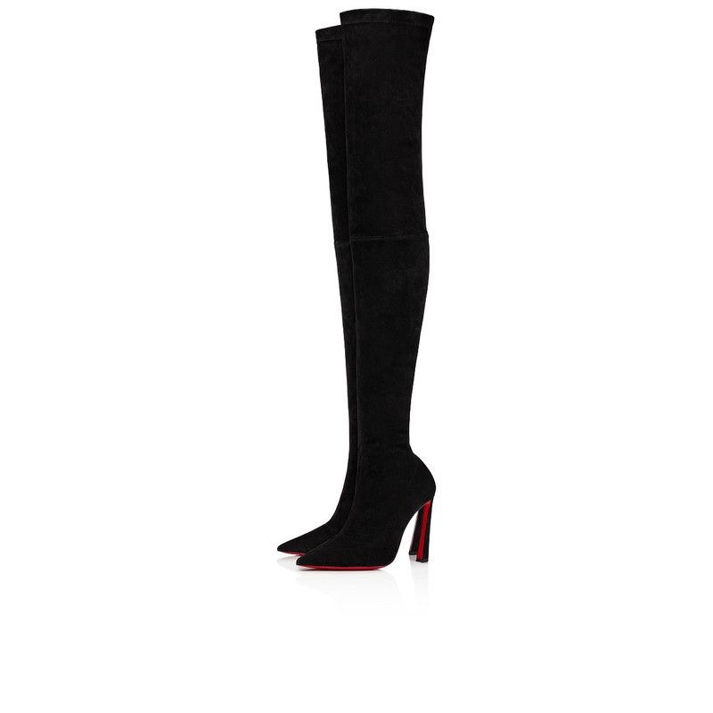Christian Louboutin os11x0526 Condora Botta Alta 100mm Boots in Black Size US 11 / IT 41 - 2 Thumbnail