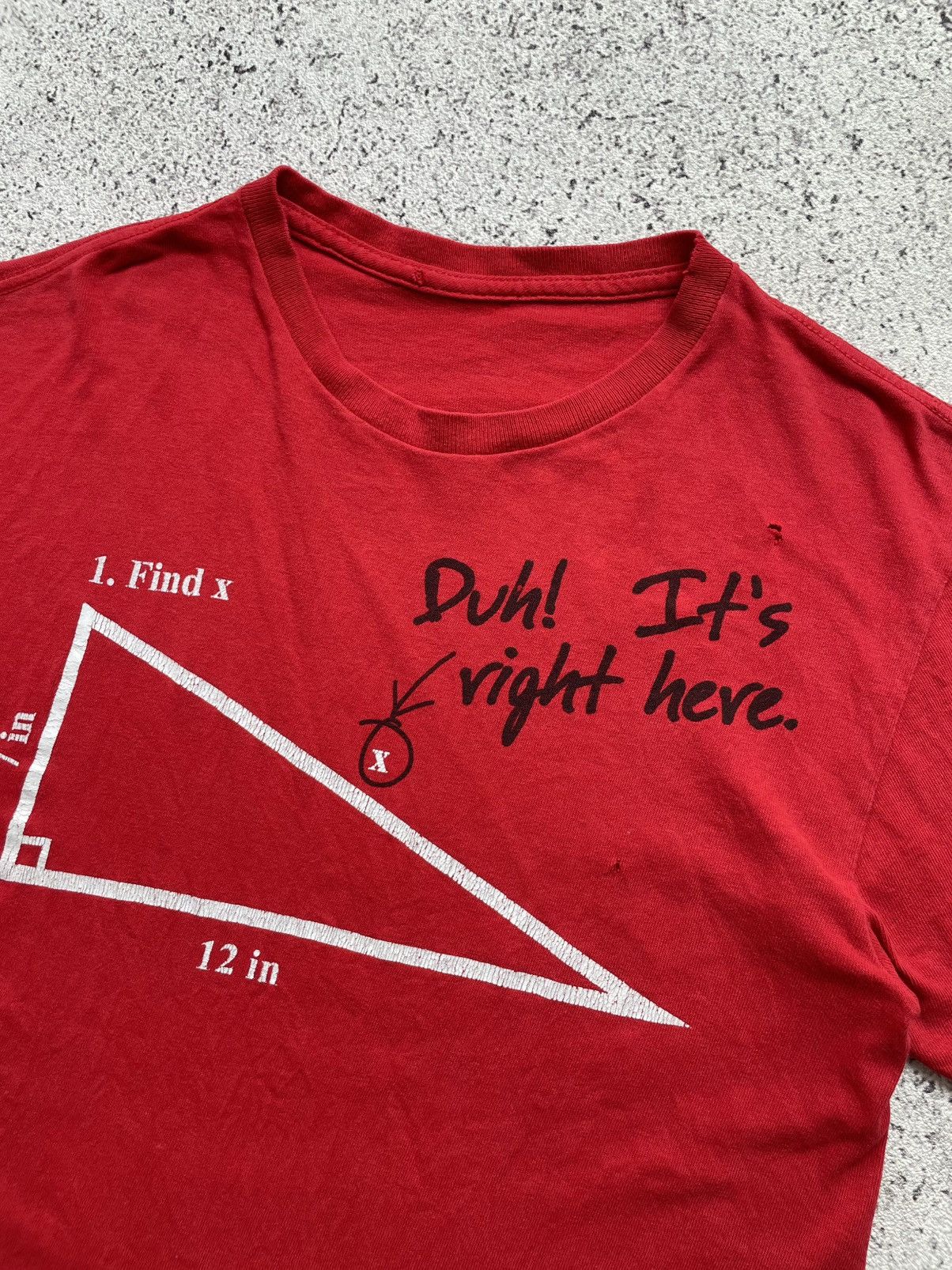 Vintage Vintage Sun Faded Distressed Fitted Tee Mathematics Joke Size US M / EU 48-50 / 2 - 3 Thumbnail
