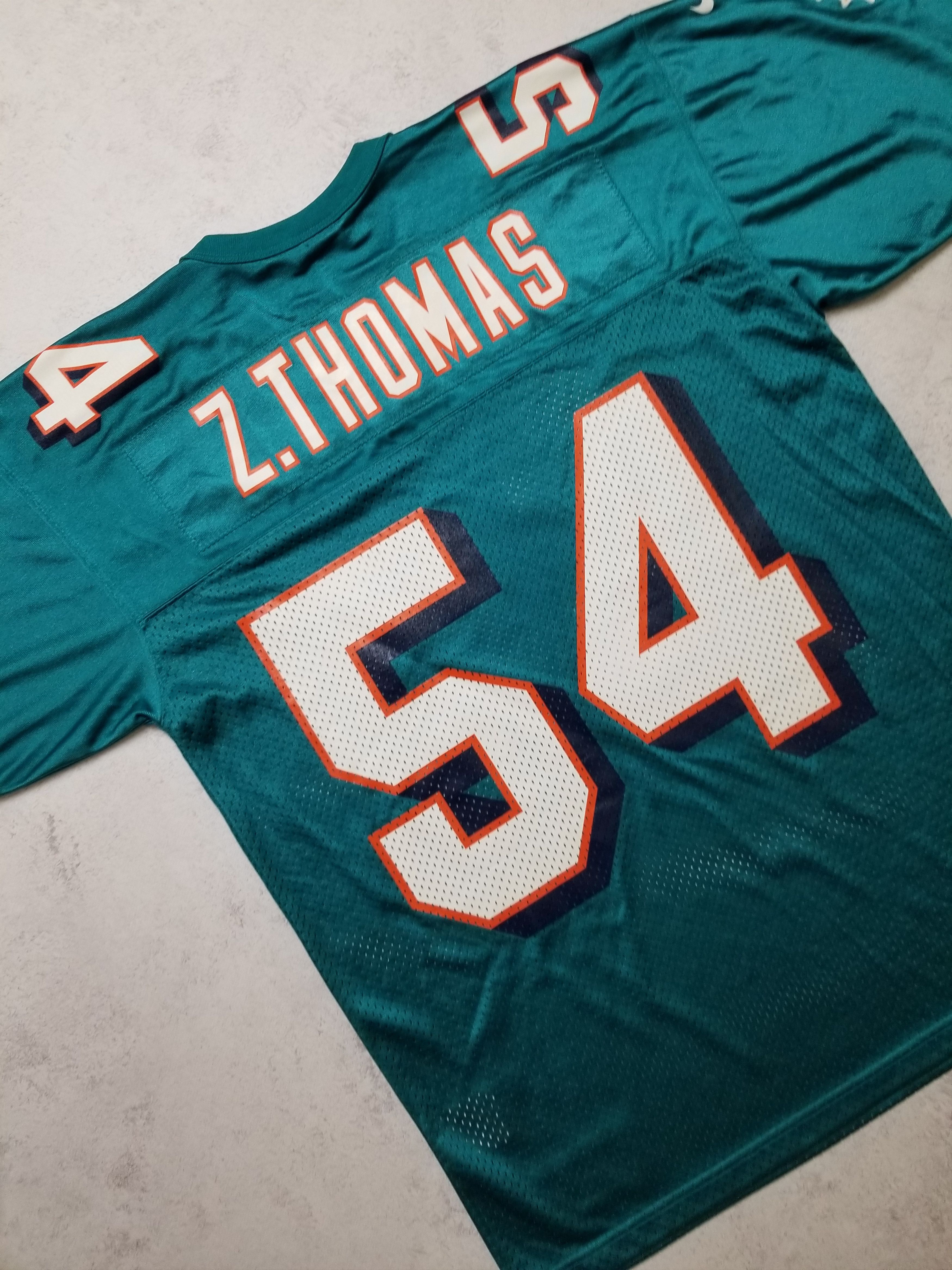 Nike VTG 90s Nike Zach Thomas Miami Dolphins NFL Teal Aqua Jersey Size US M / EU 48-50 / 2 - 3 Thumbnail