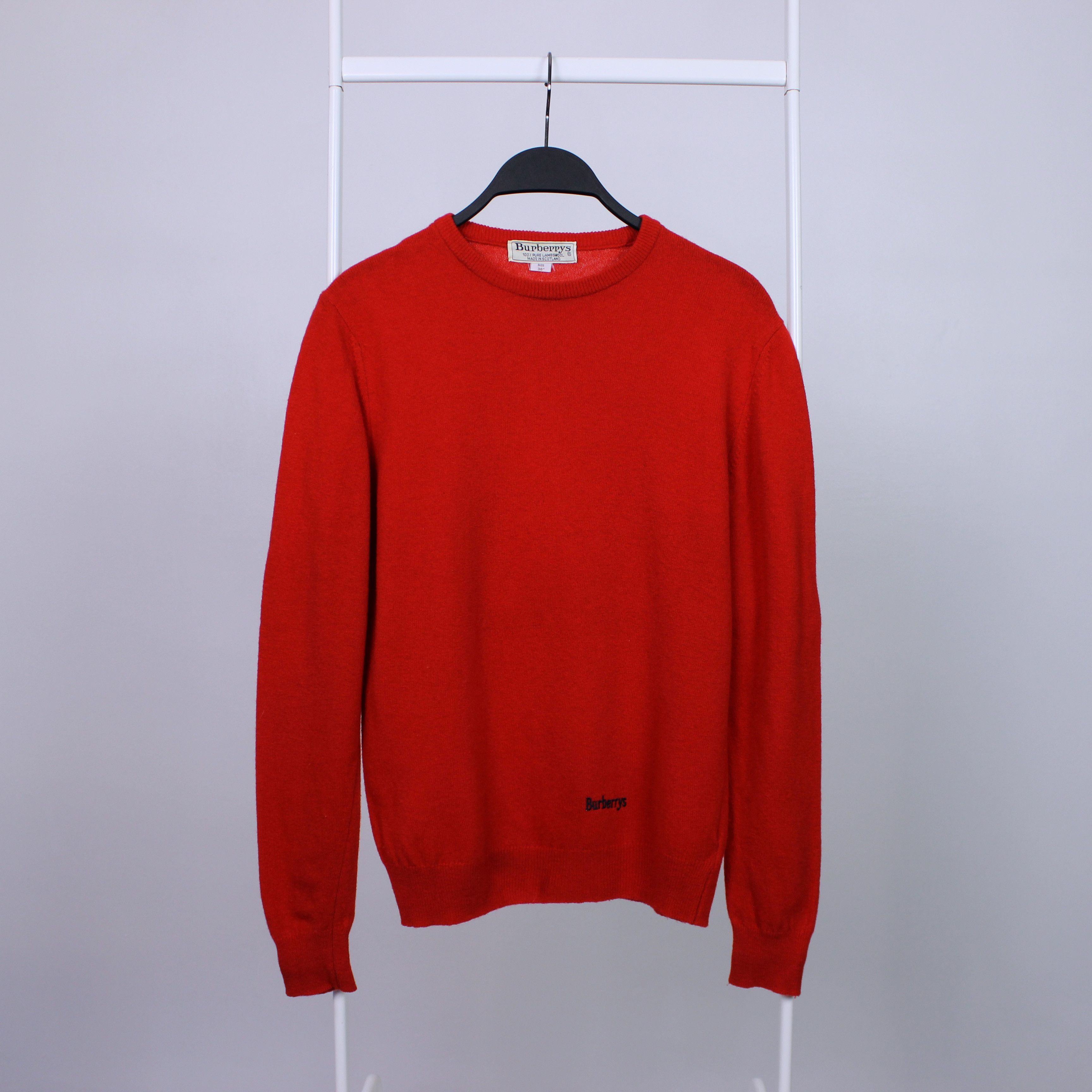 Burberry Burberrys sweater red wool XS S red pure Size S / US 4 / IT 40 - 1 Thumbnail
