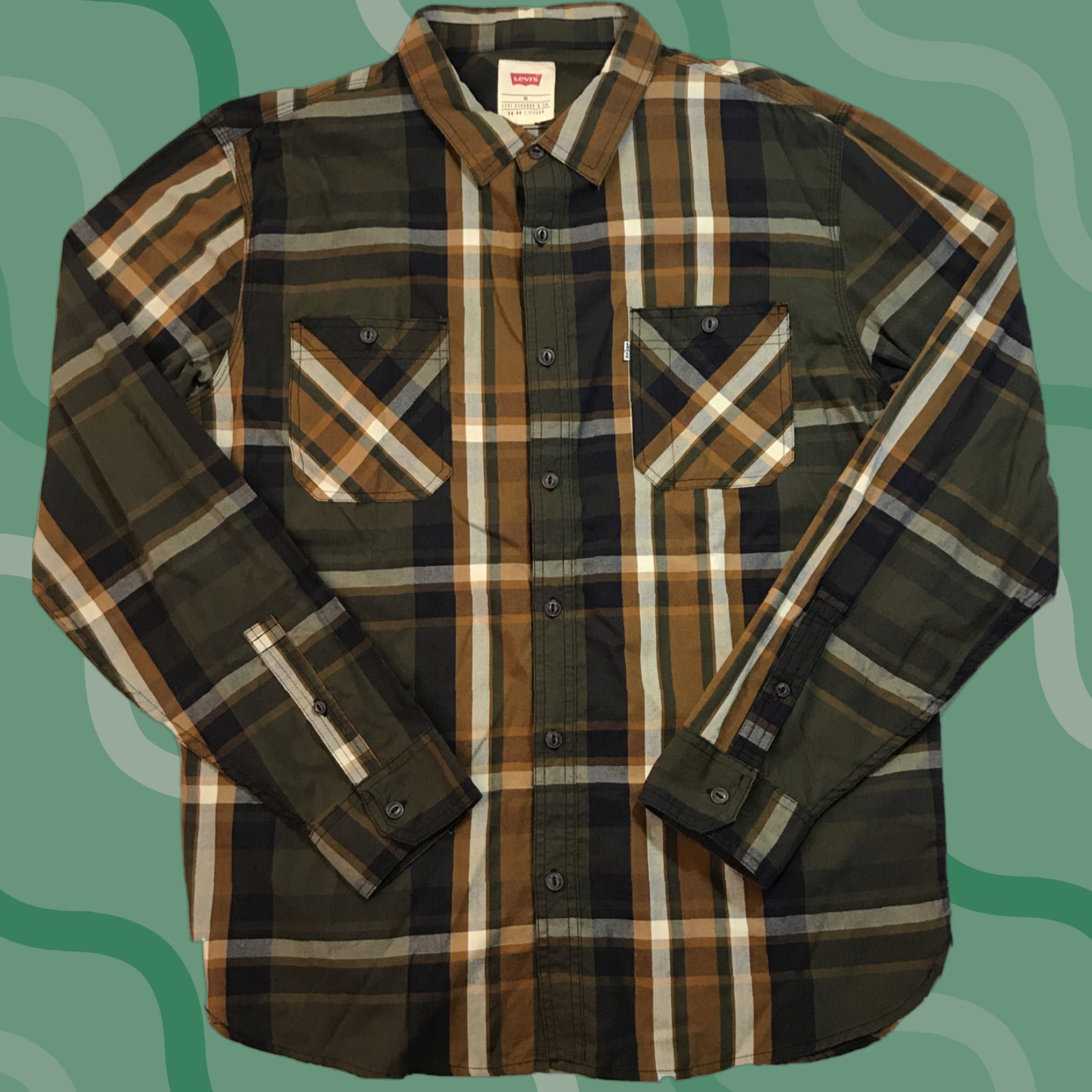 Levi's Levi's Shirt Plaid Button-Up Long Sleeve XL Mens Multicolor Classic Western Casual - Levi's Brand, Button-Front, Cotton Size US XL / EU 56 / 4 - 1 Thumbnail