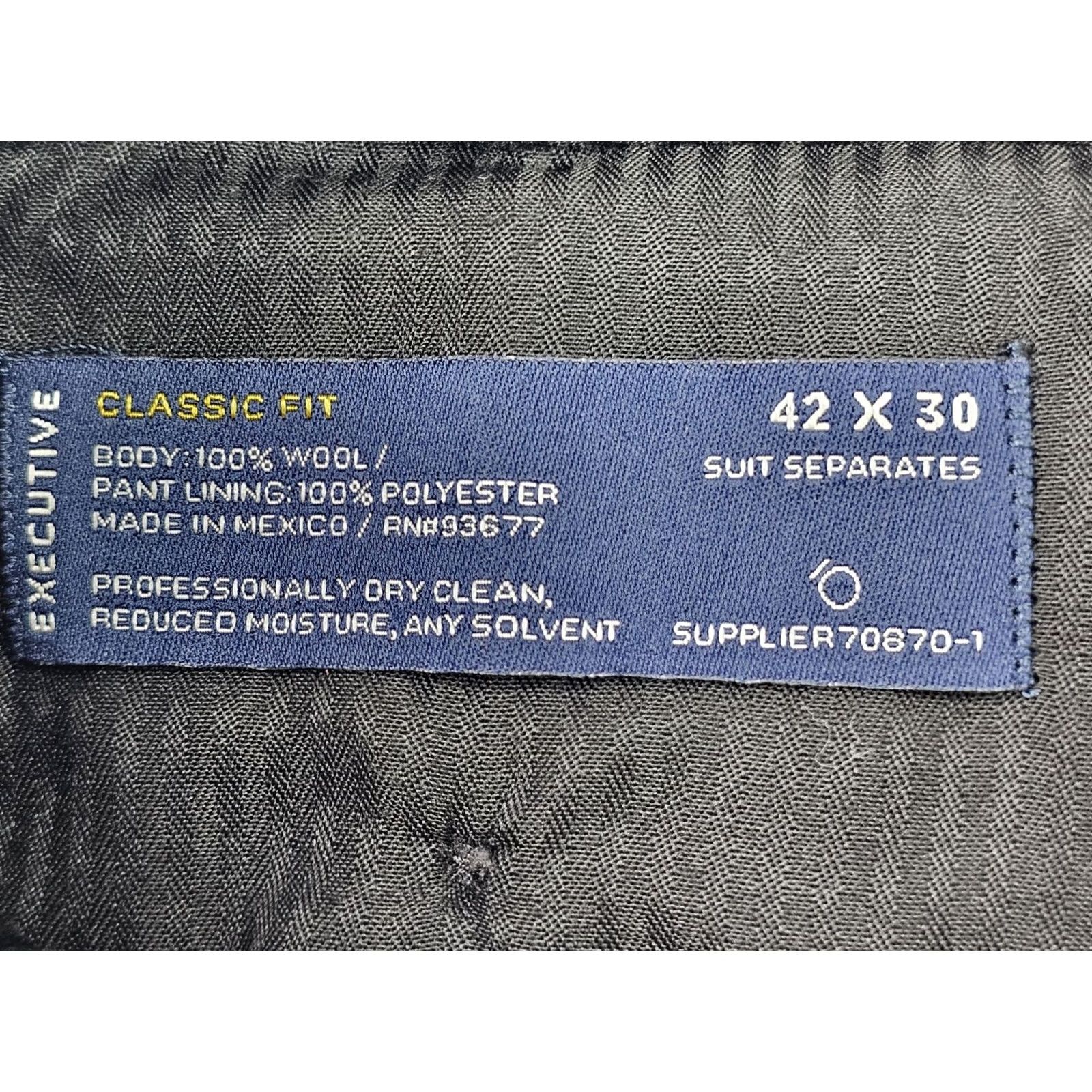 Stafford Stafford Executive 100% Wool Dress Pants Men 40x29 Gray Classic Fit Straight Front Size US 40 / EU 56 - 7 Thumbnail