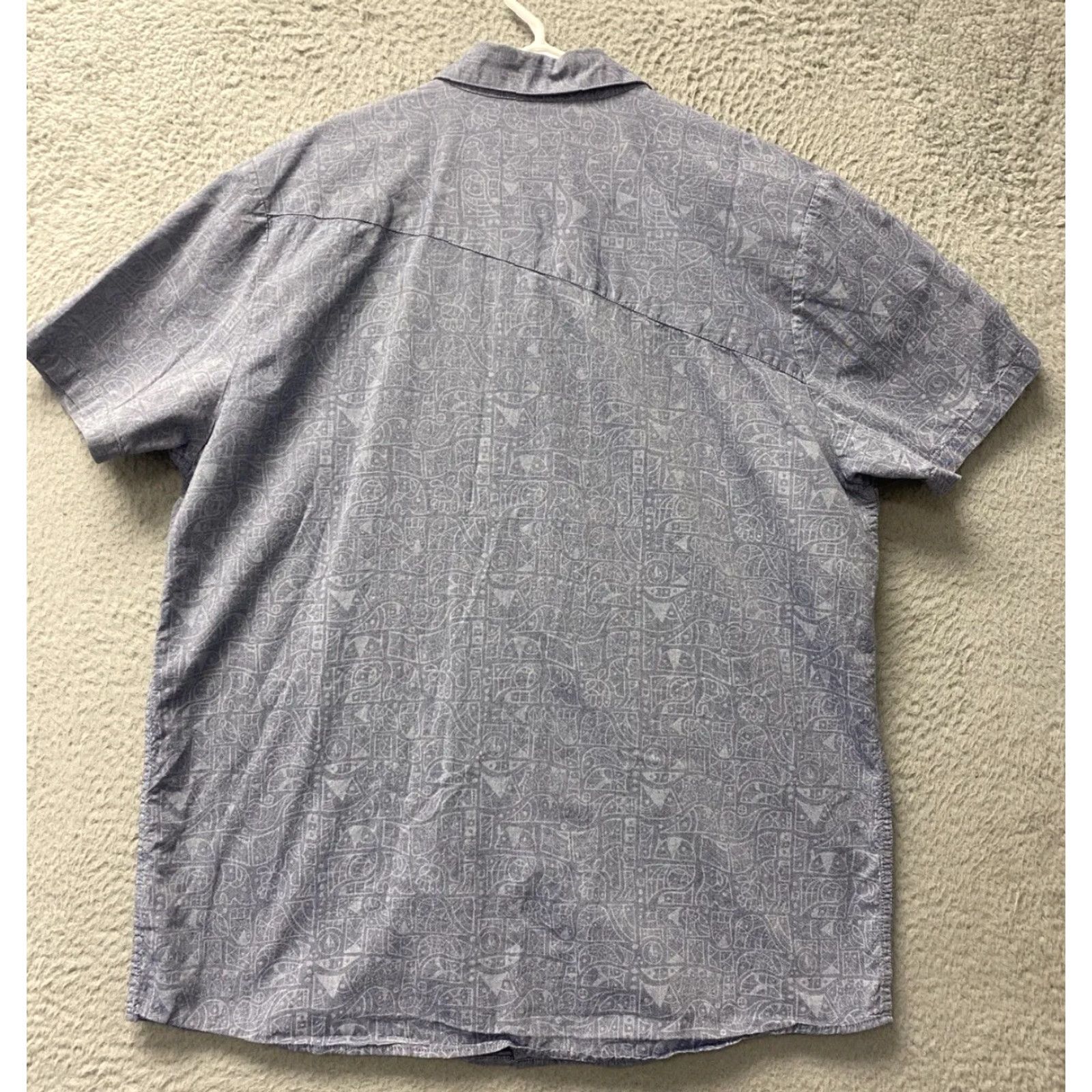 Volcom Volcom Button Down Shirt Men's Short Sleeve Cotton Solid Gray Size XL Size US XL / EU 56 / 4 - 8 Thumbnail