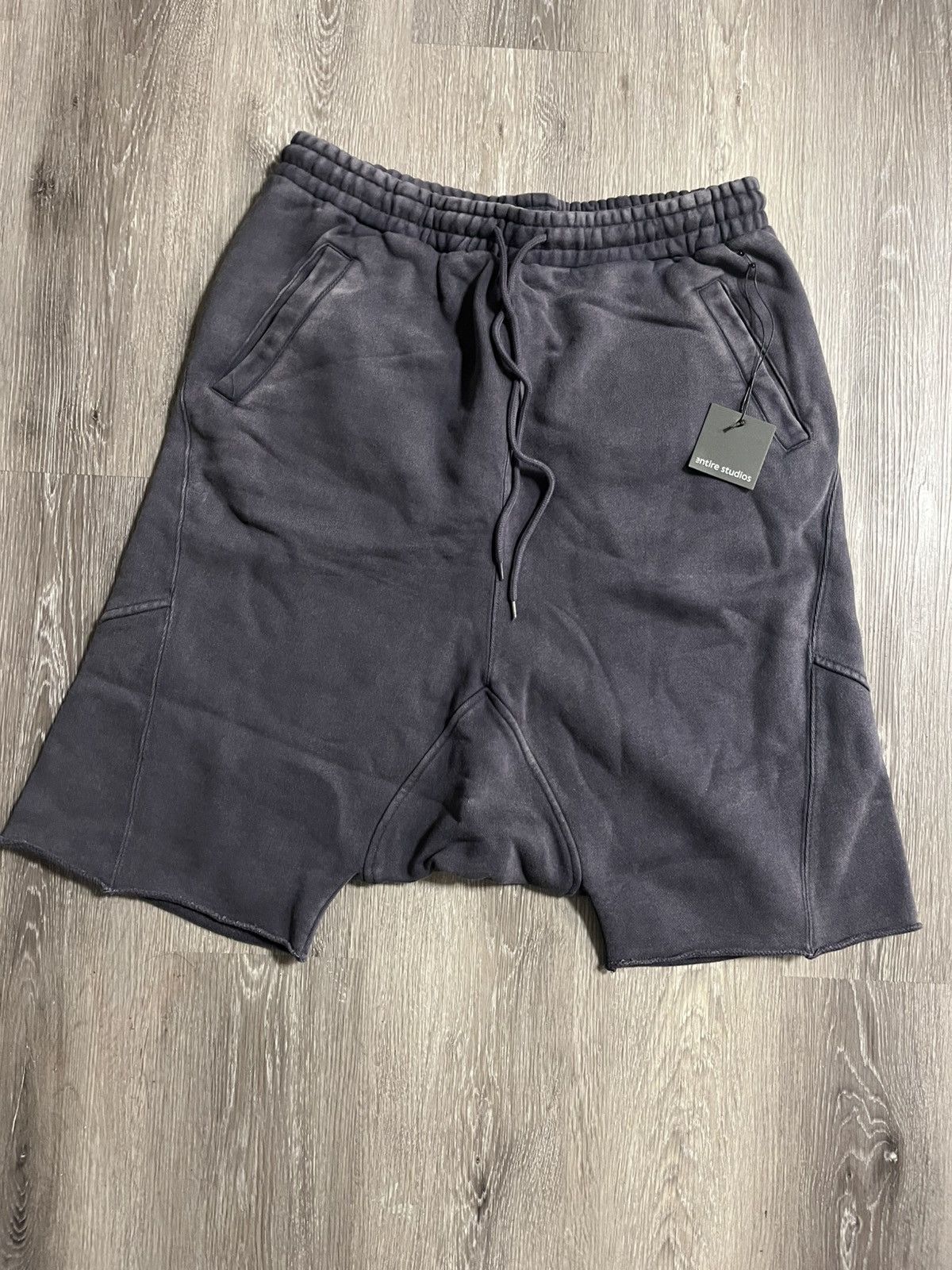 Entire Studios HEAVY DROP SHORT WASHED BLACK | Grailed
