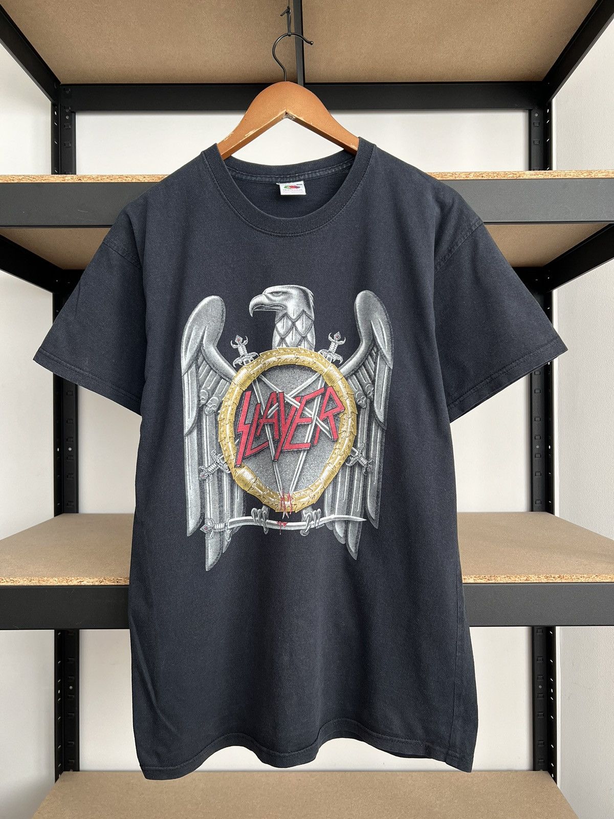 Band Tees Vintage 2003 Slayer Eagle Metal Band Black T-shirt Size US L / EU 52-54 / 3 - 1 Thumbnail