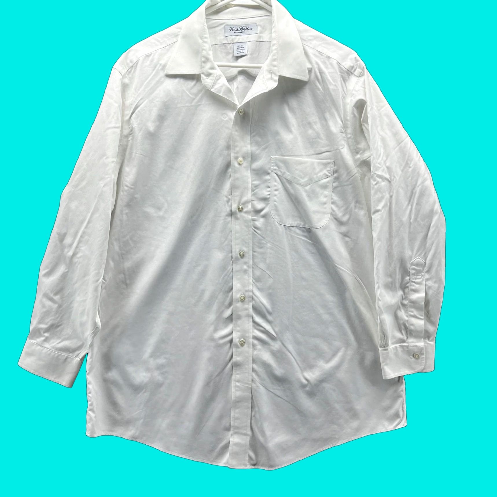 Brooks Brothers Brooks Brothers Dress Shirt Mens 16.5 33 White Classic Fit Non Iron Cotton Shirt Mens Long Sleeve Size 46R - 1 Thumbnail