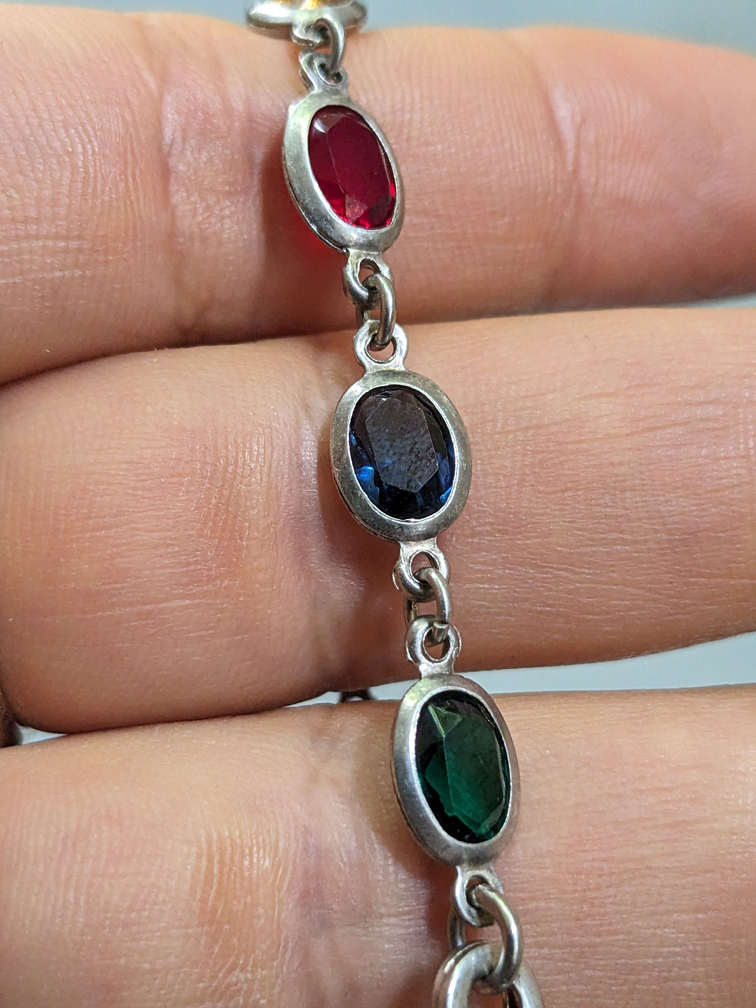 Jewelry Vintage Sterling Silver Bracelet 7.25" Milor Italy Rainbow Size ONE SIZE - 11 Thumbnail