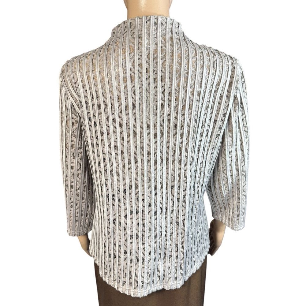 Chicos NWT New $149 Chico's Travelers Vera Mocha Cream Lace Jacket Size M / US 6-8 / IT 42-44 - 4 Thumbnail