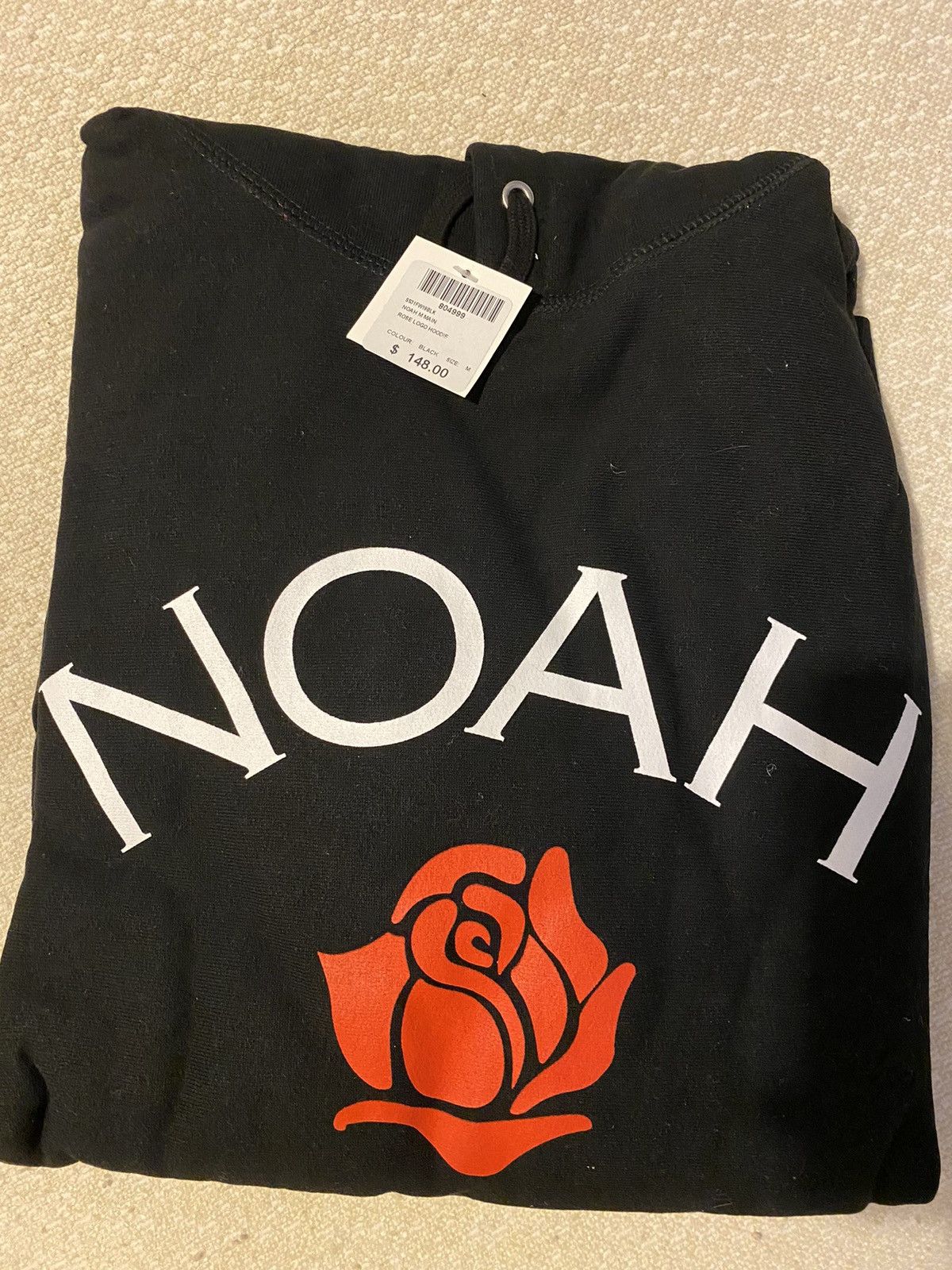 image of Noah Fw19 Rose Logo Hoodie in Black, Men's (Size Medium)