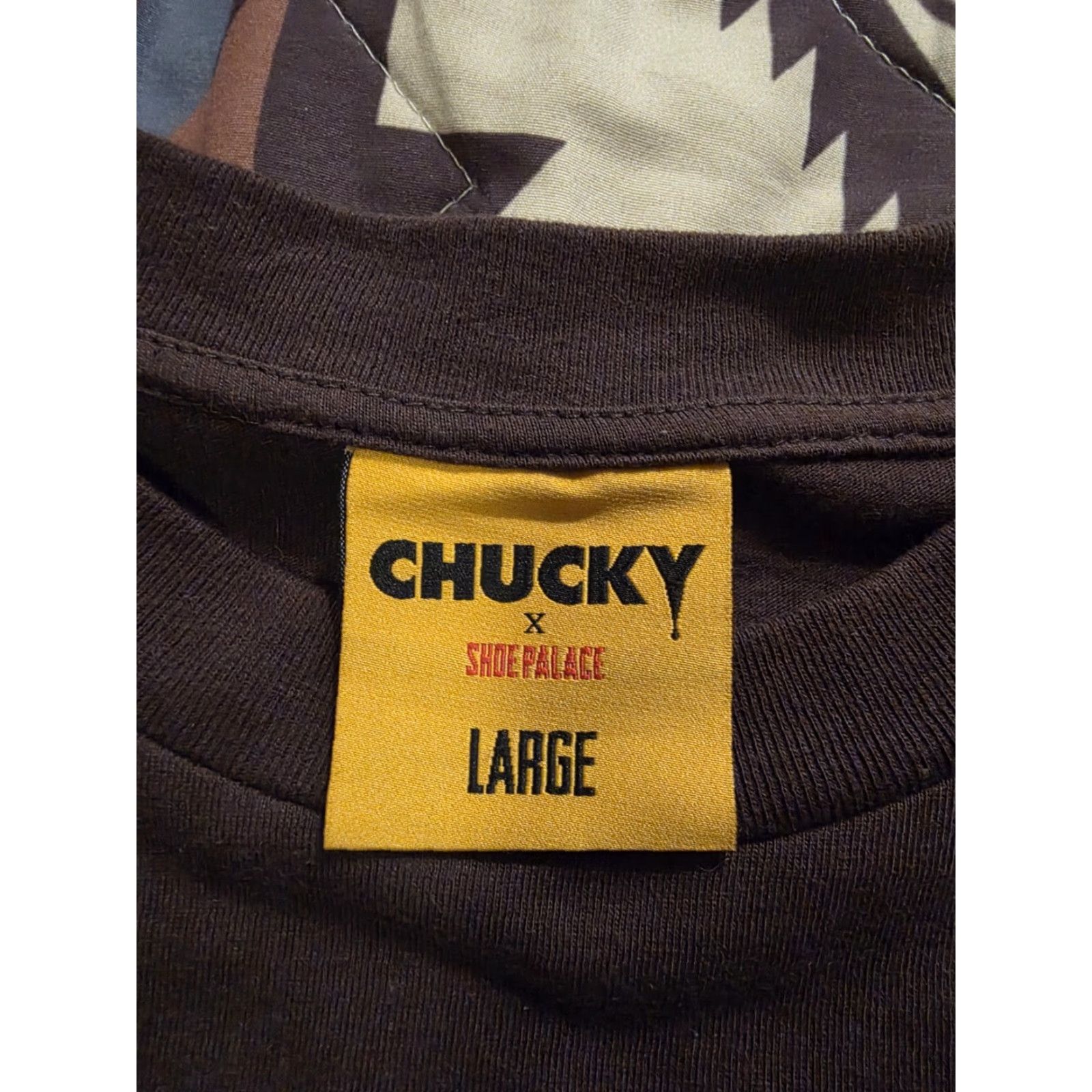 Palace VINTAGE Chucky X Shoe Palace T-Shirt Brown Mens L Double-Sided Halloween Horror Graphic Print Crew Neck Short Sleeve Size US L / EU 52-54 / 3 - 6 Thumbnail