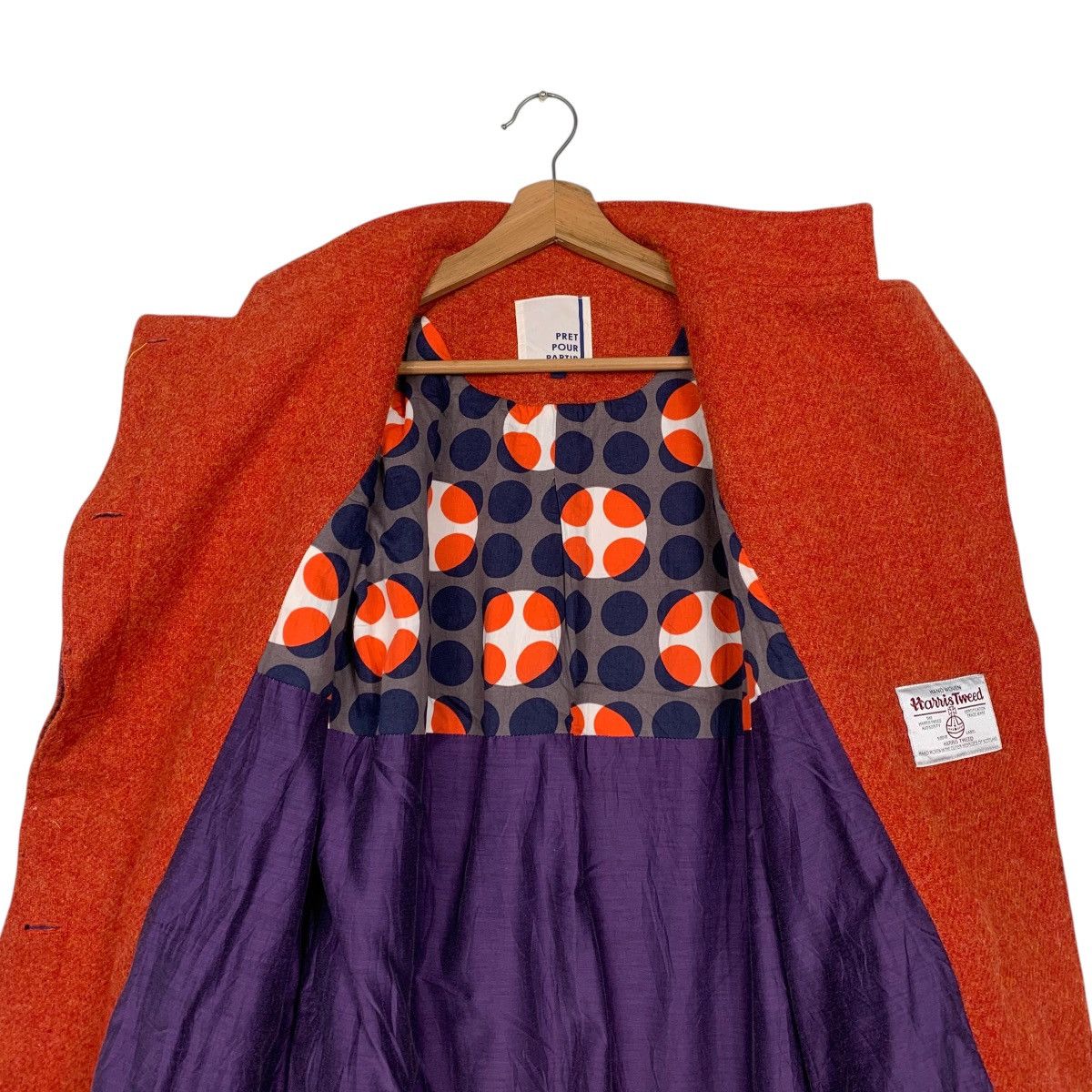 Harris Tweed Pret Pour Partir x Harris Tweed Wool Orange Coat Size XXS / US 00 / IT 34 - 12 Thumbnail
