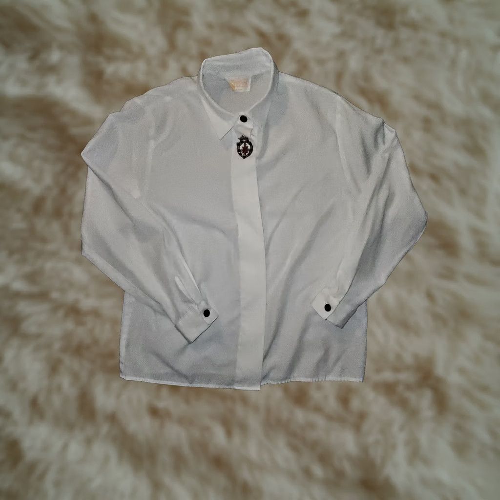 Pendleton VINTAGE Pendleton Button-Up Shirt Women's 12 White Embroidered USA 80s Church Size XL / US 12-14 / IT 48-50 - 1 Thumbnail