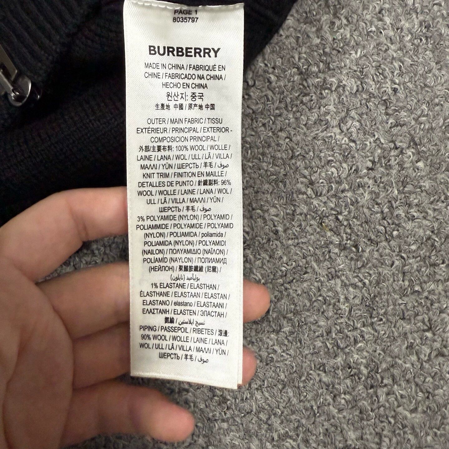 Burberry Burberry Black Wool Zip-Hooded Pocket Jacket M Size US M / EU 48-50 / 2 - 4 Thumbnail