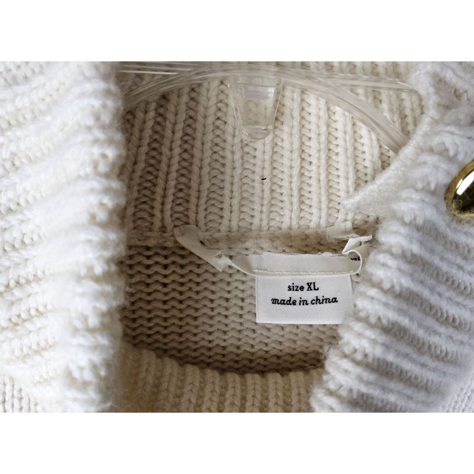 Vintage Kate Spade Sweater Womens XL Ivory Women Wool Cashmere Blend Chunky Mock Star Size Size XL / US 12-14 / IT 48-50 - 4 Thumbnail