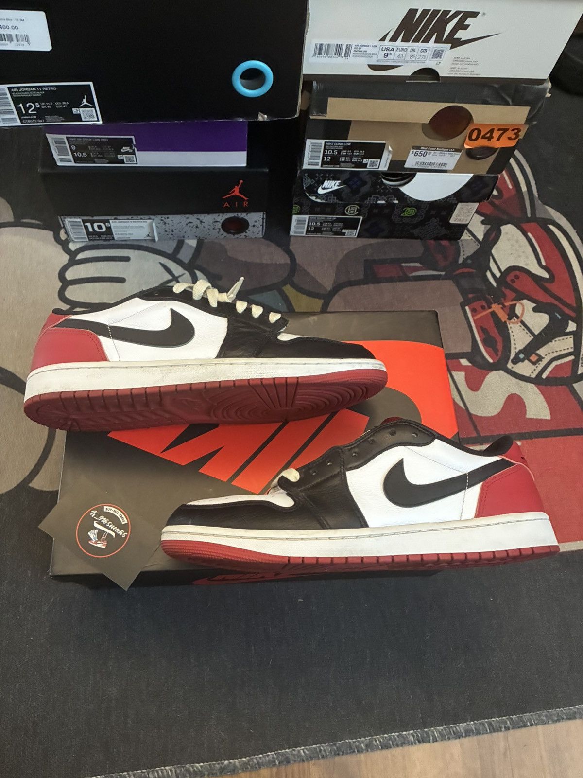 Jordan Brand Jordan 1 low black toe Size US 10 / EU 43 - 2 Thumbnail