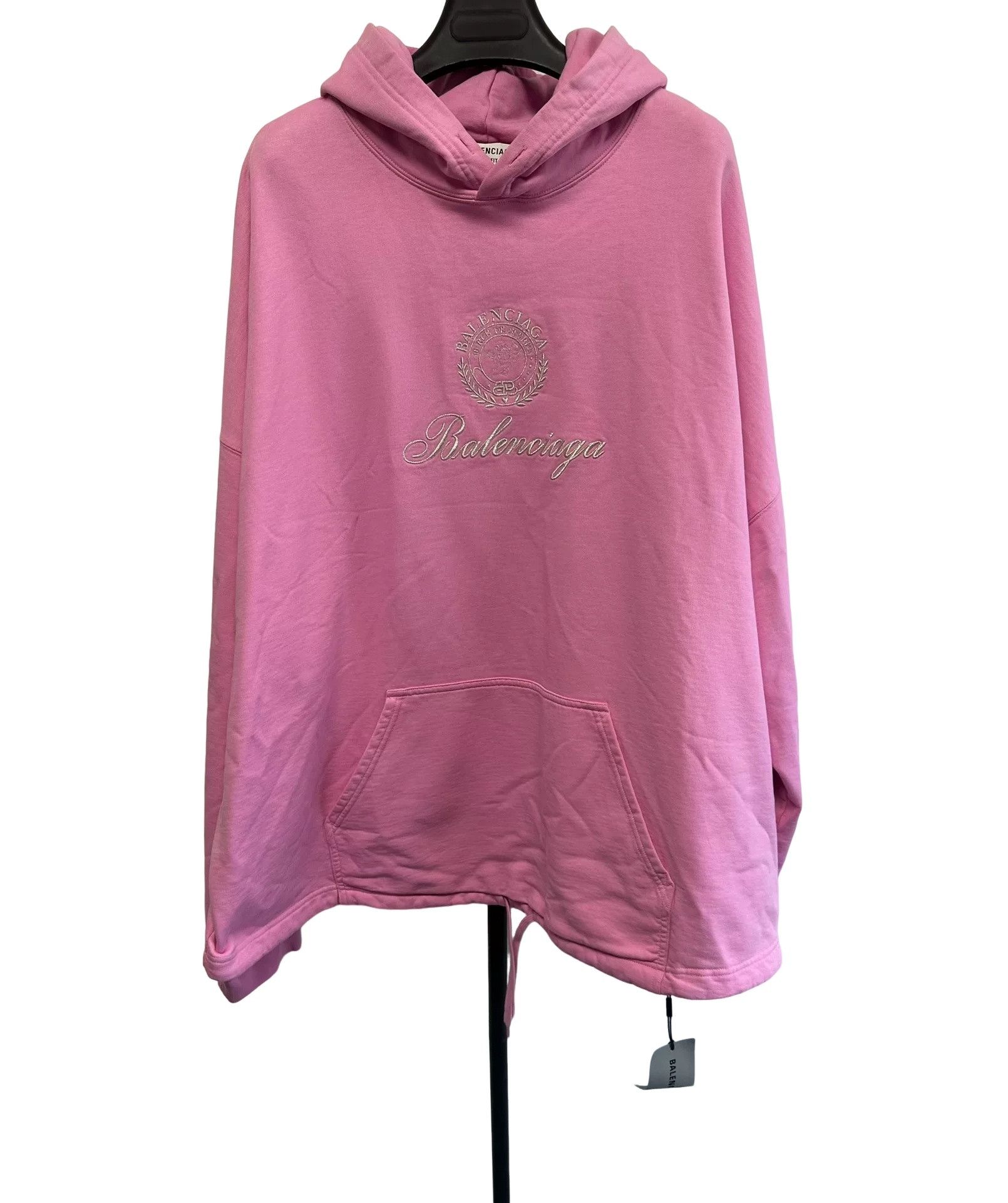 Balenciaga Balenciaga Embroidered Crest Hoodie Pink Size M Size US M / EU 48-50 / 2 - 1 Thumbnail