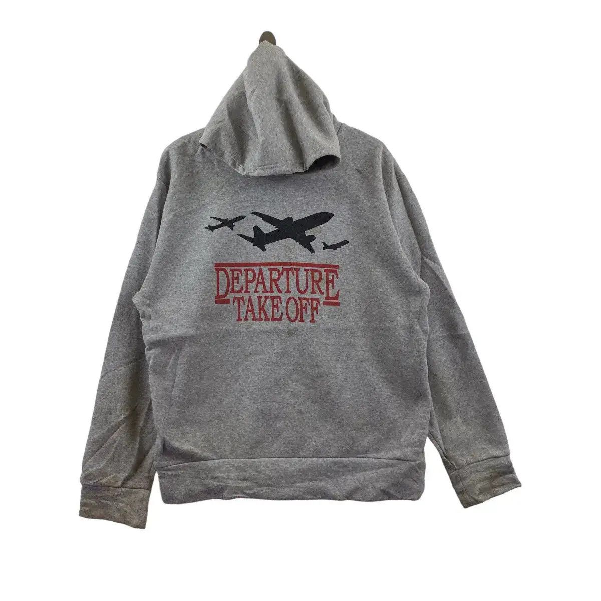 Vintage DEPARTURE TAKE OFF Airplane Air Force One Hoodie Pullover Size 3XL / US 20-22 - 2 Thumbnail
