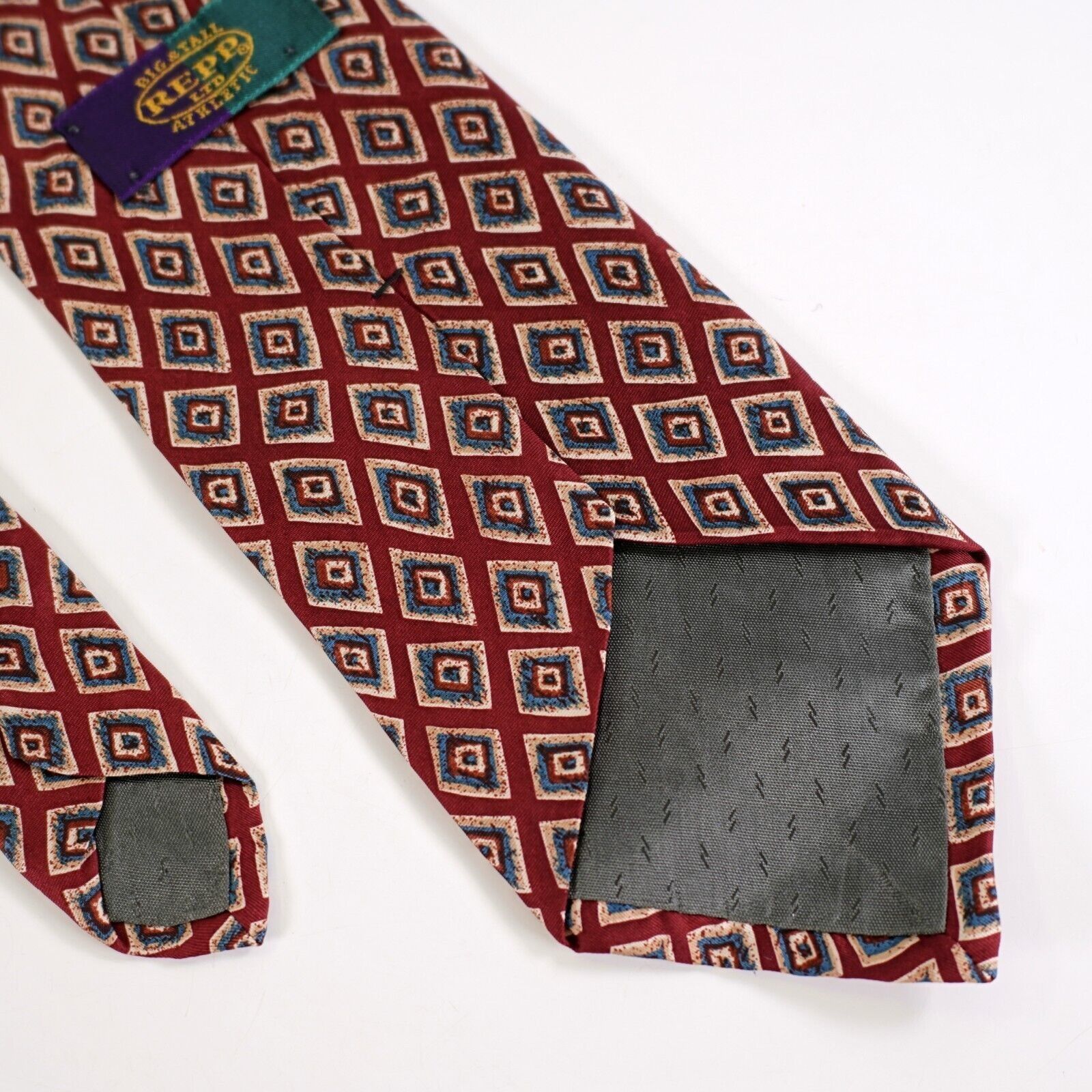 Designer Repp LTD Big & Tall Athetic Red Teal Geometric Print Long Si Size ONE SIZE - 5 Thumbnail
