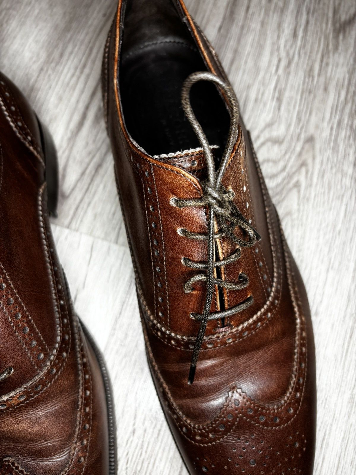 Scarosso Scarosso Brown Leather Wingtip Brogues Size EU 43 Size US 10 / EU 43 - 6 Thumbnail