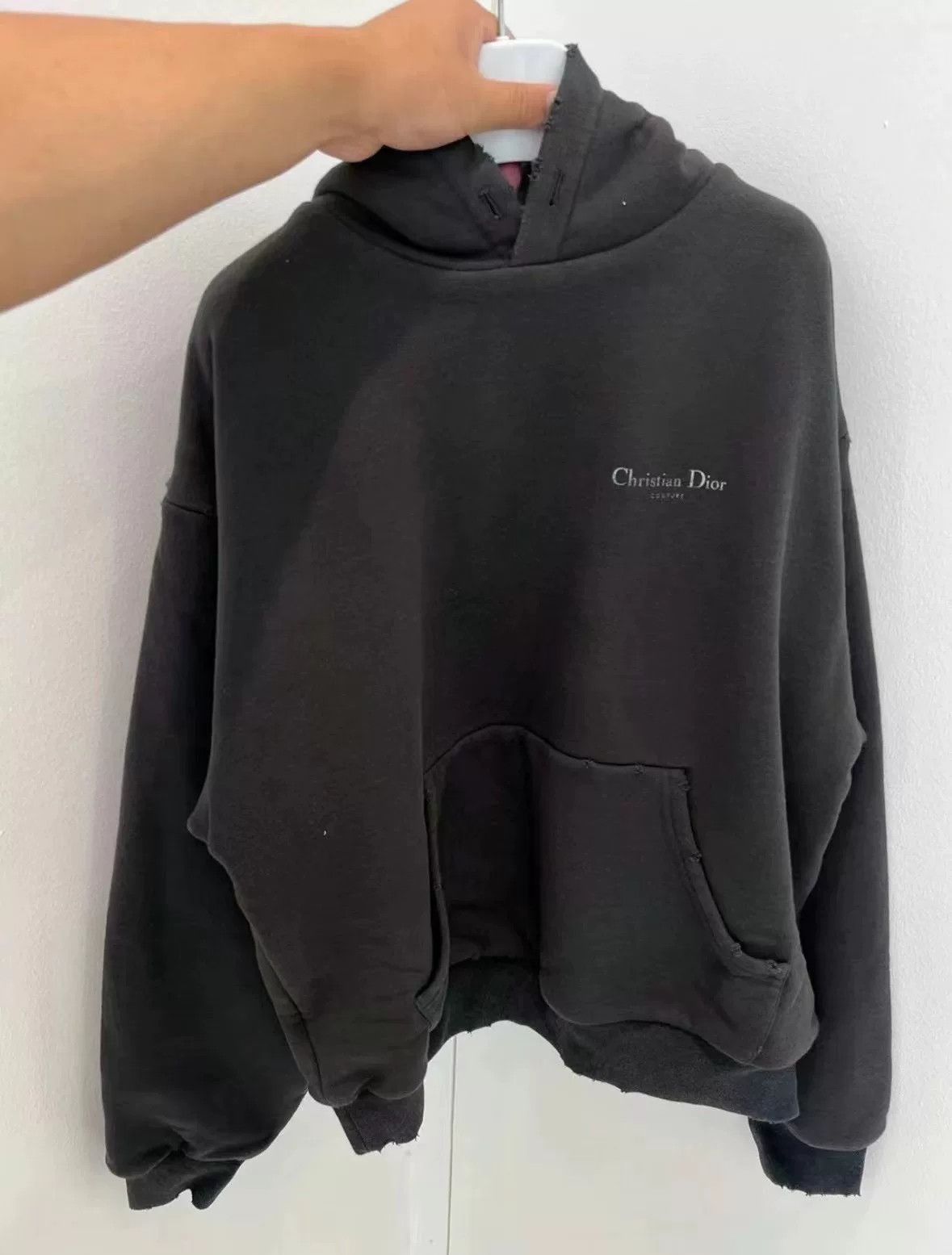 Dior Dior Homme Oversized Distressed Black Hoodie Size US M / EU 48-50 / 2 - 1 Thumbnail