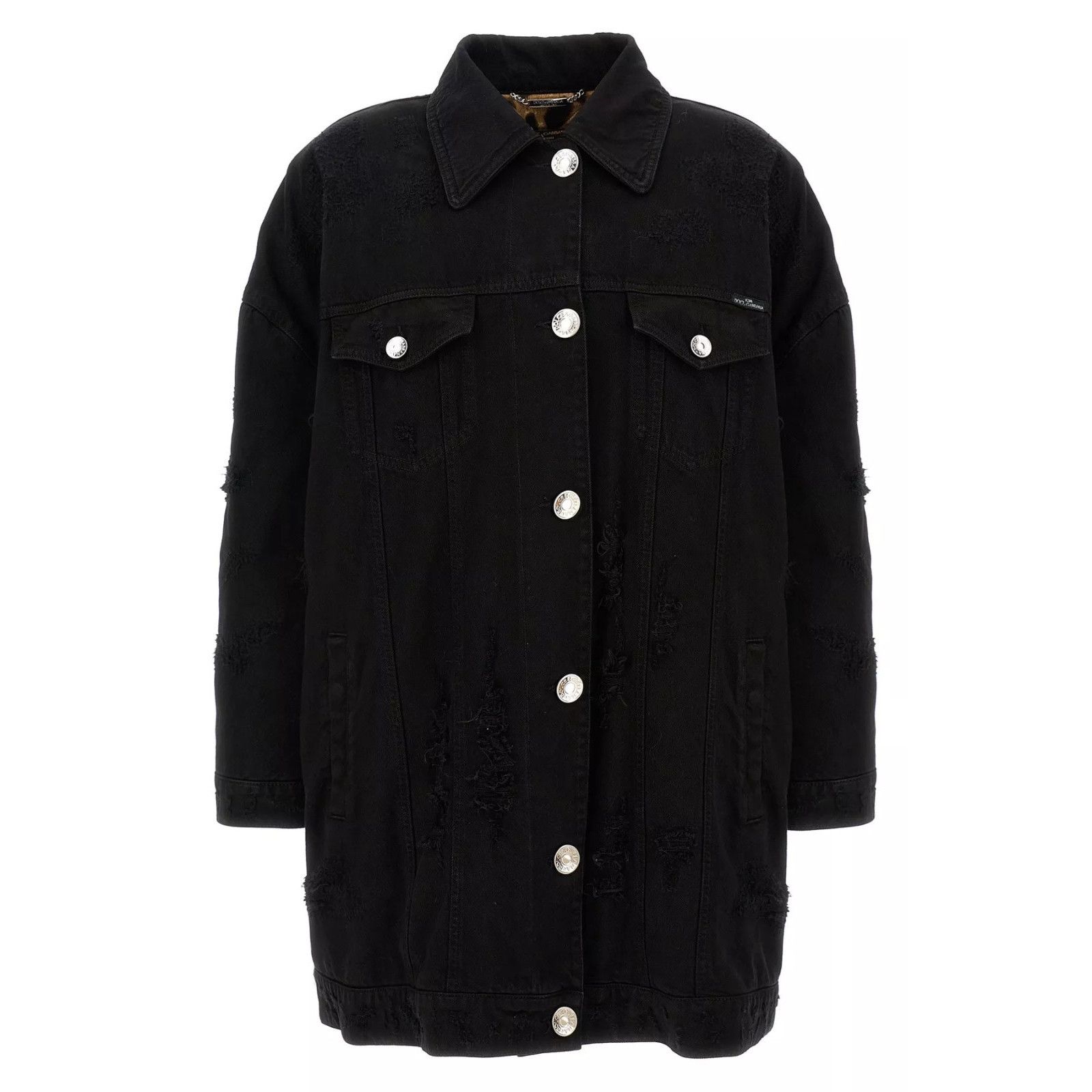 DOLCE&GABBANA Black Denim Long Jacket New & Authentic (Women