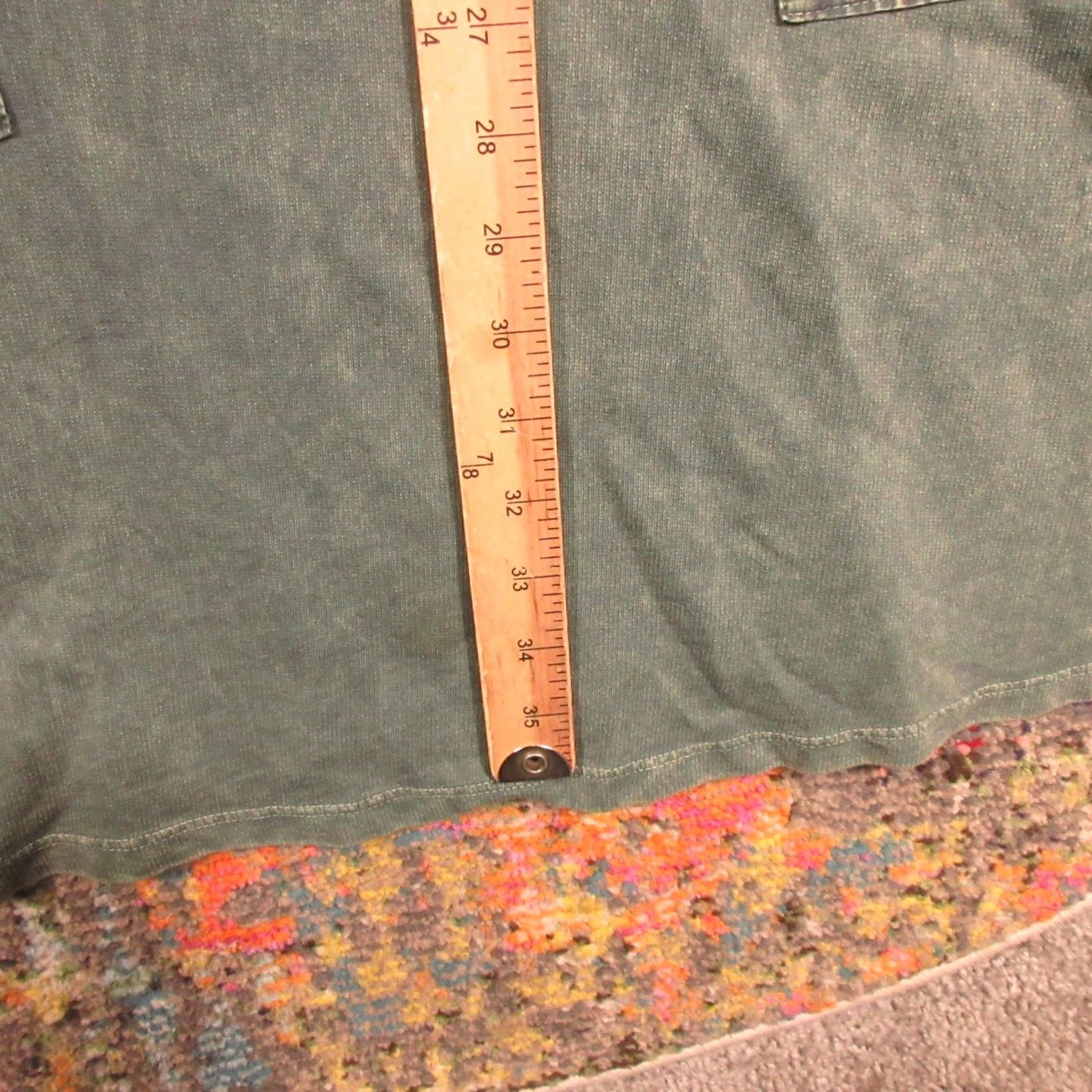 Vintage Jess & Jane Mineral Washed Cotton Pocket Dress S Long Sleeve Green A-Line Shift Knee Length Pockets Casual Travel Size S / US 4 / IT 40 - 5 Thumbnail