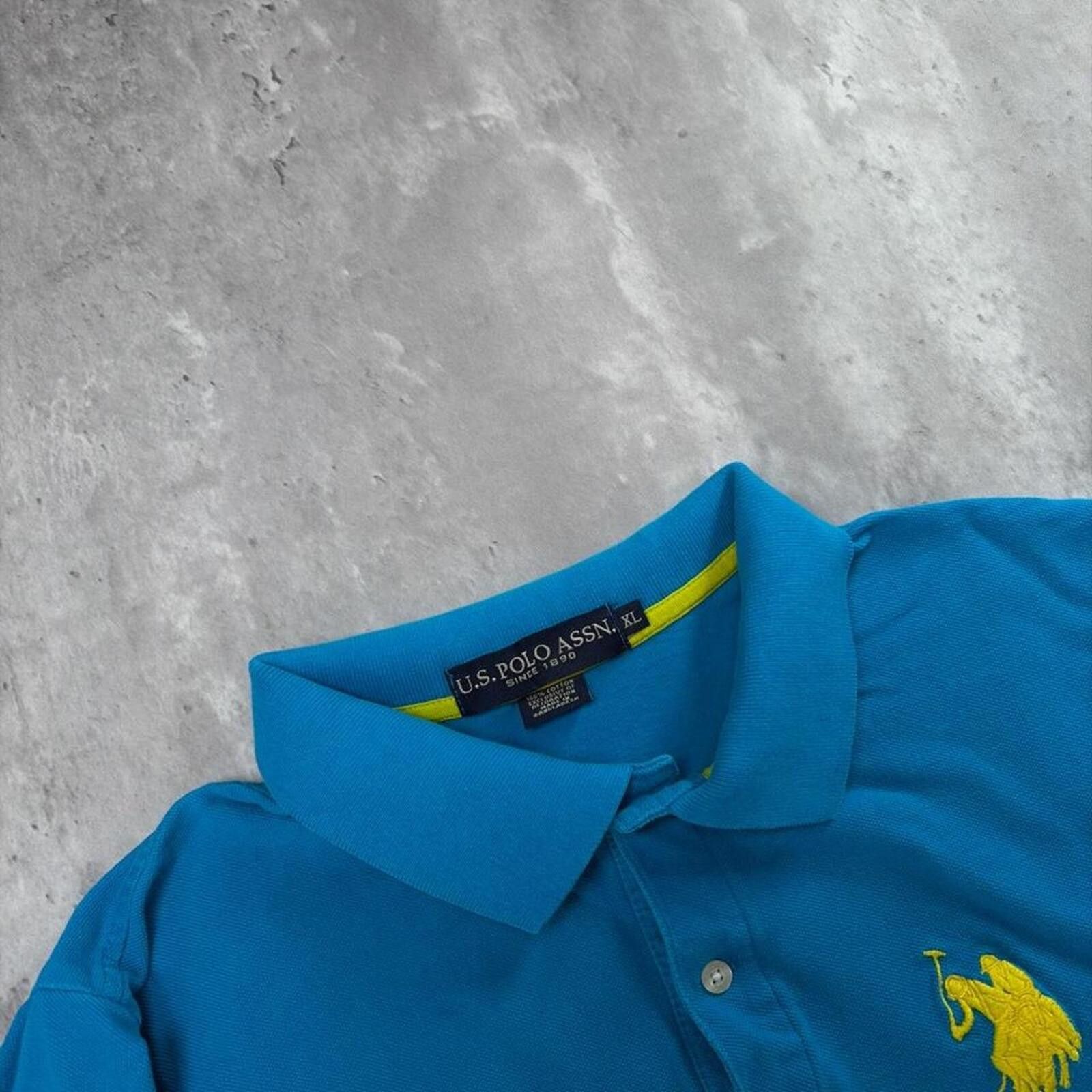 U.S. Polo Assn. Y2K Teal U.S. Polo Assn Grunge Big Pony Polo Shirt Size US XL / EU 56 / 4 - 4 Thumbnail